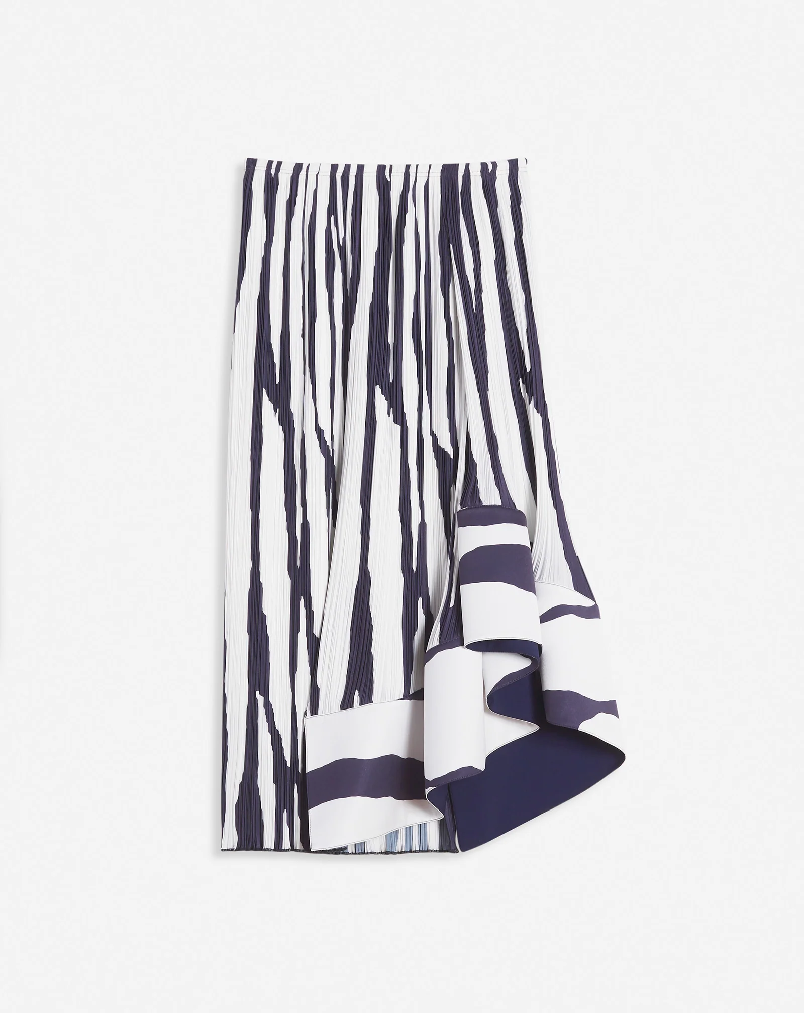 Printed pleated midi skirt