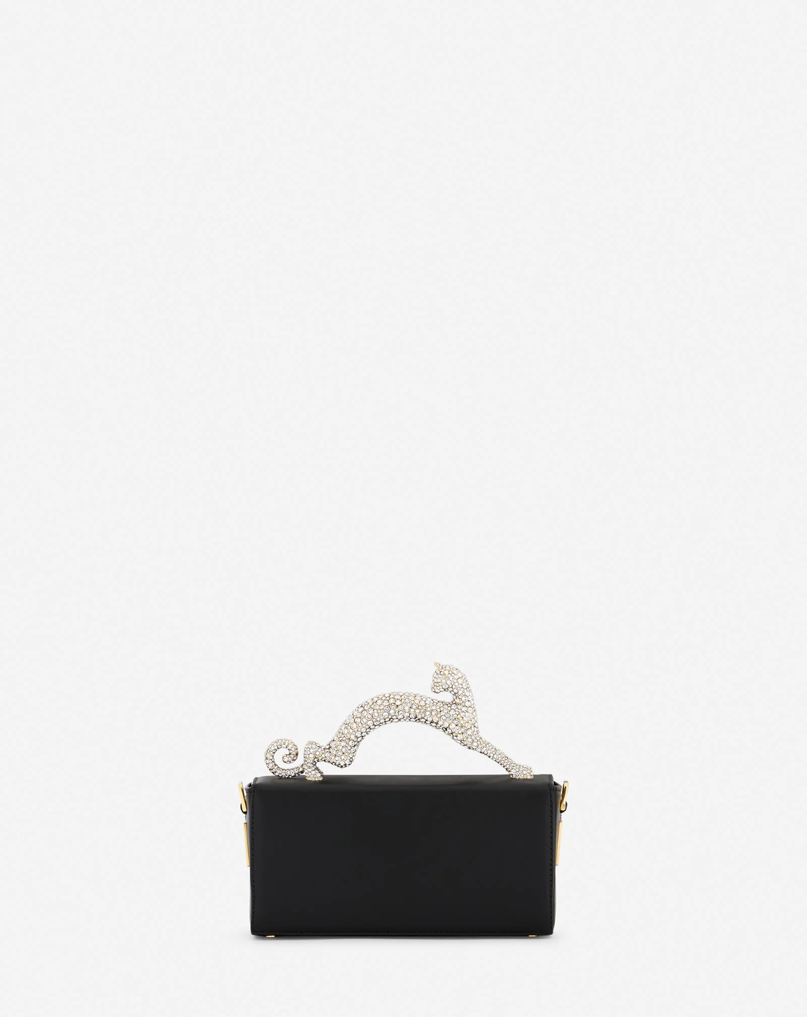 Nano pencil cat leather and rhinestone bag