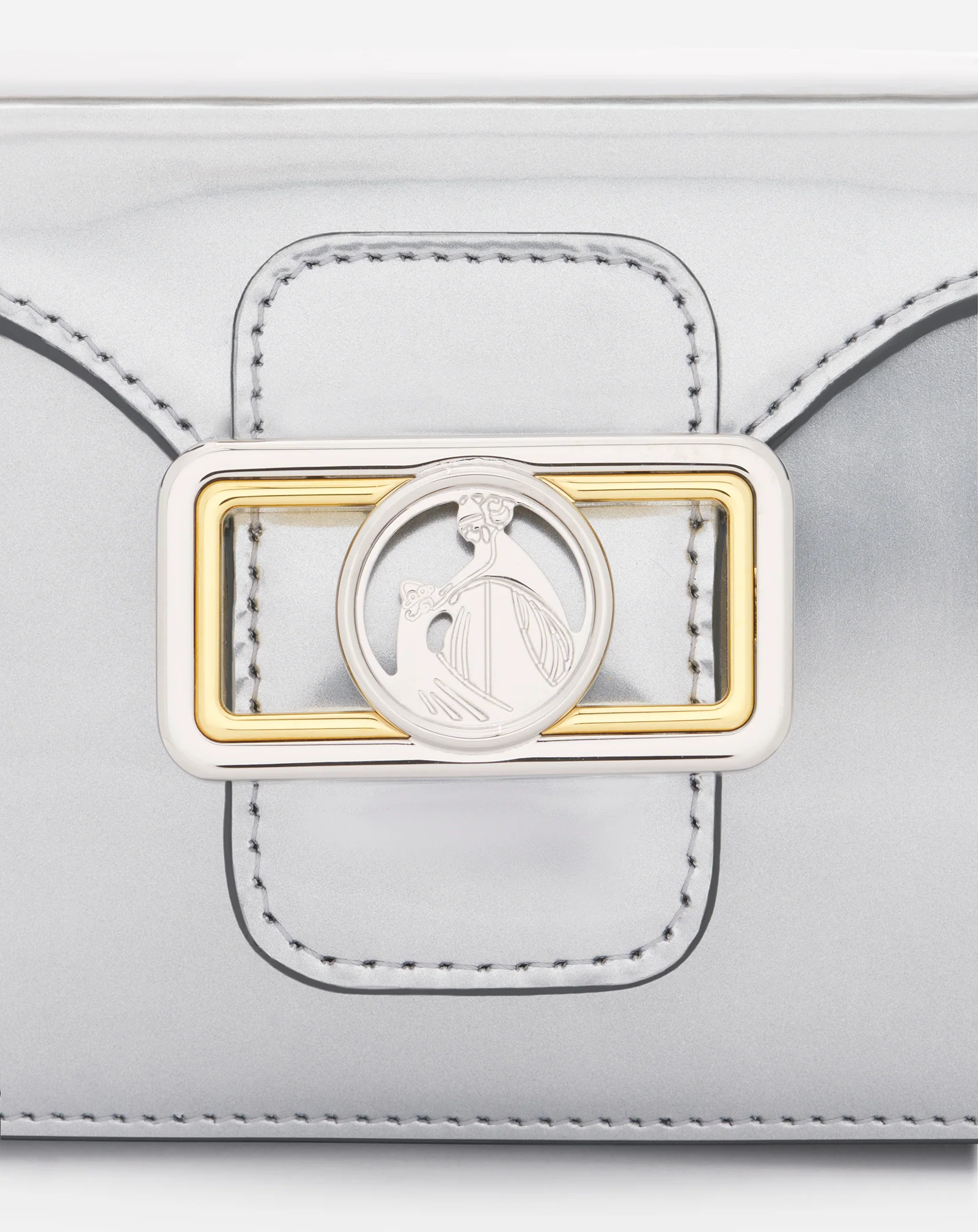 Nano pencil cat bag in metallic leather