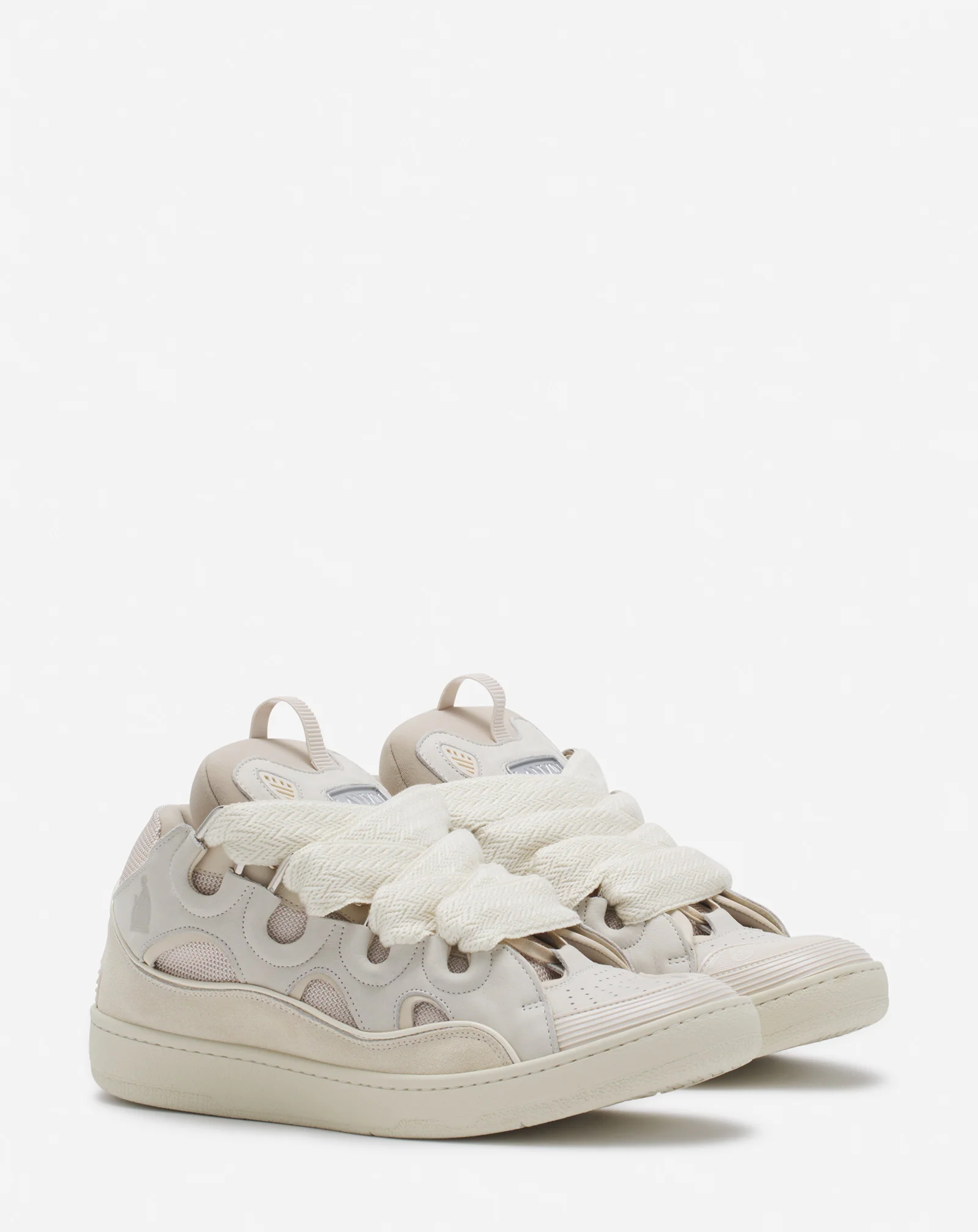 Leather curb sneakers