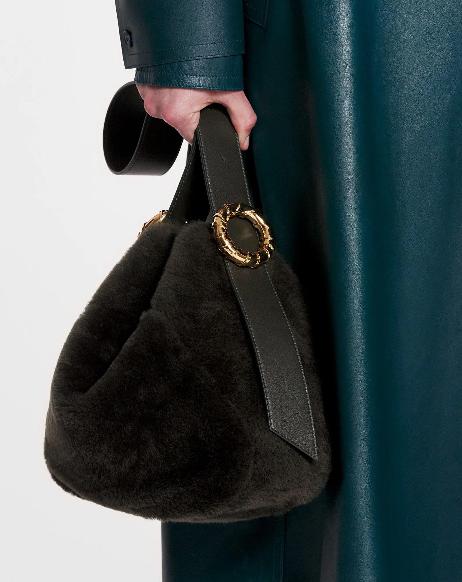 Shearling mélodie hobo bag