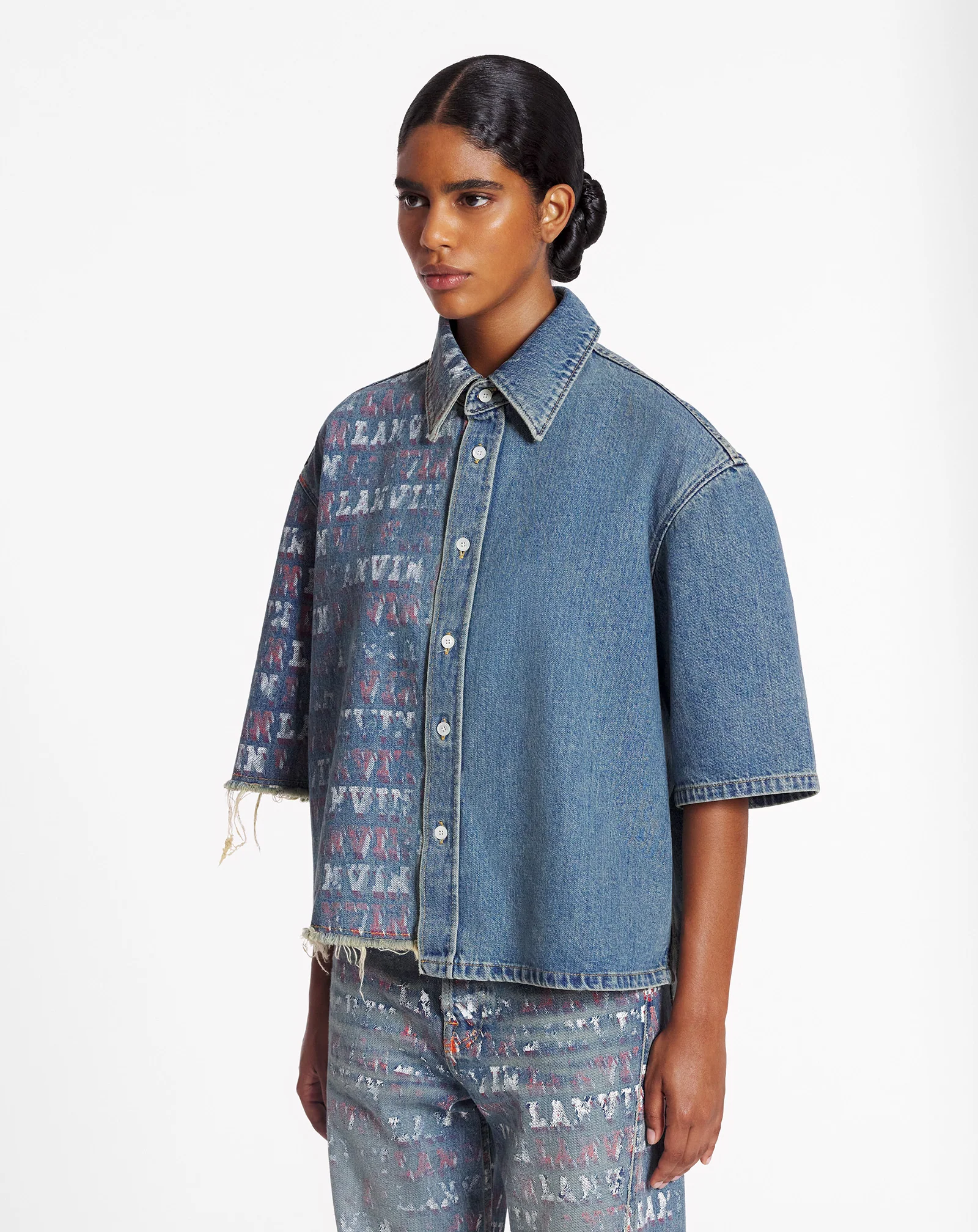 Lanvin x future unisex asymmetrical printed shirt