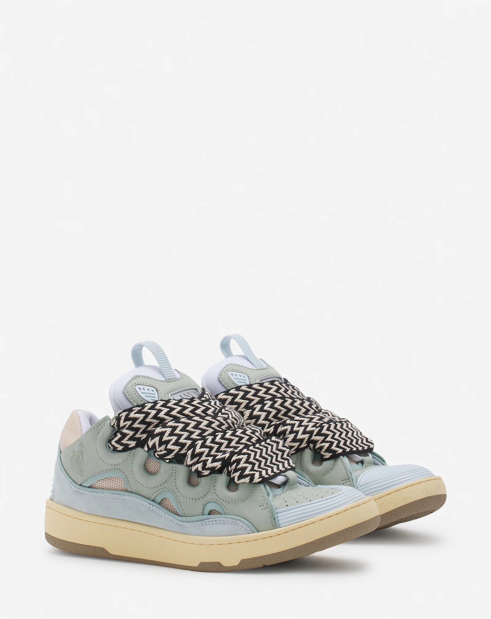 Leather curb sneakers