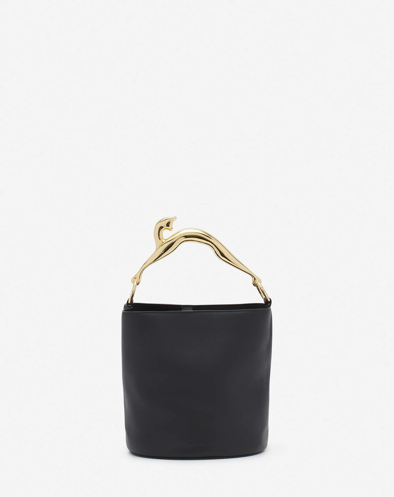 Leather fusion cat bucket bag