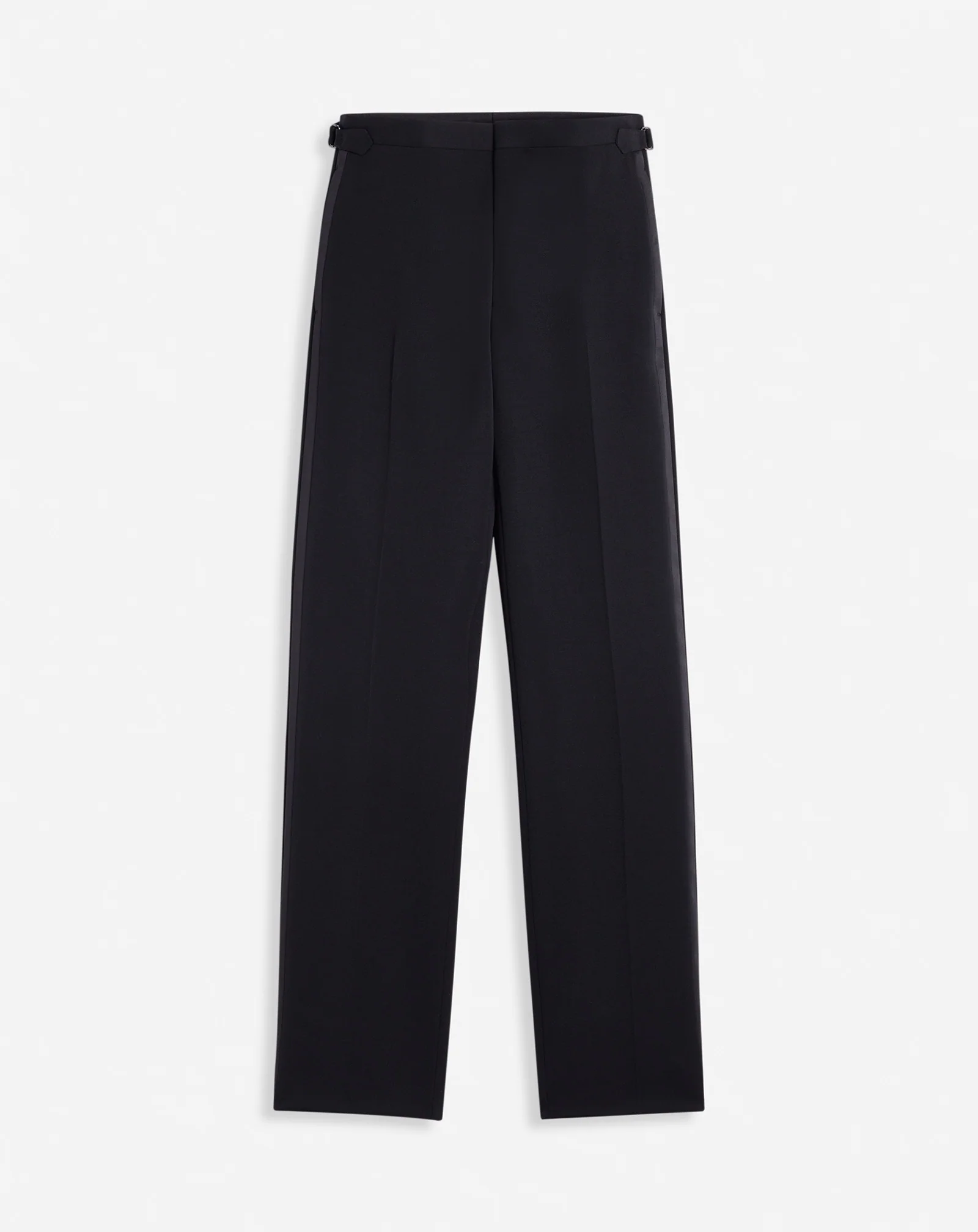 Fitted tailored pants with satin bands