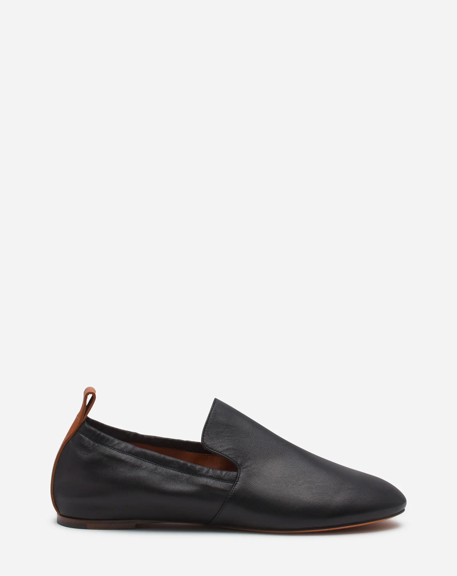 Leather ballerina loafers