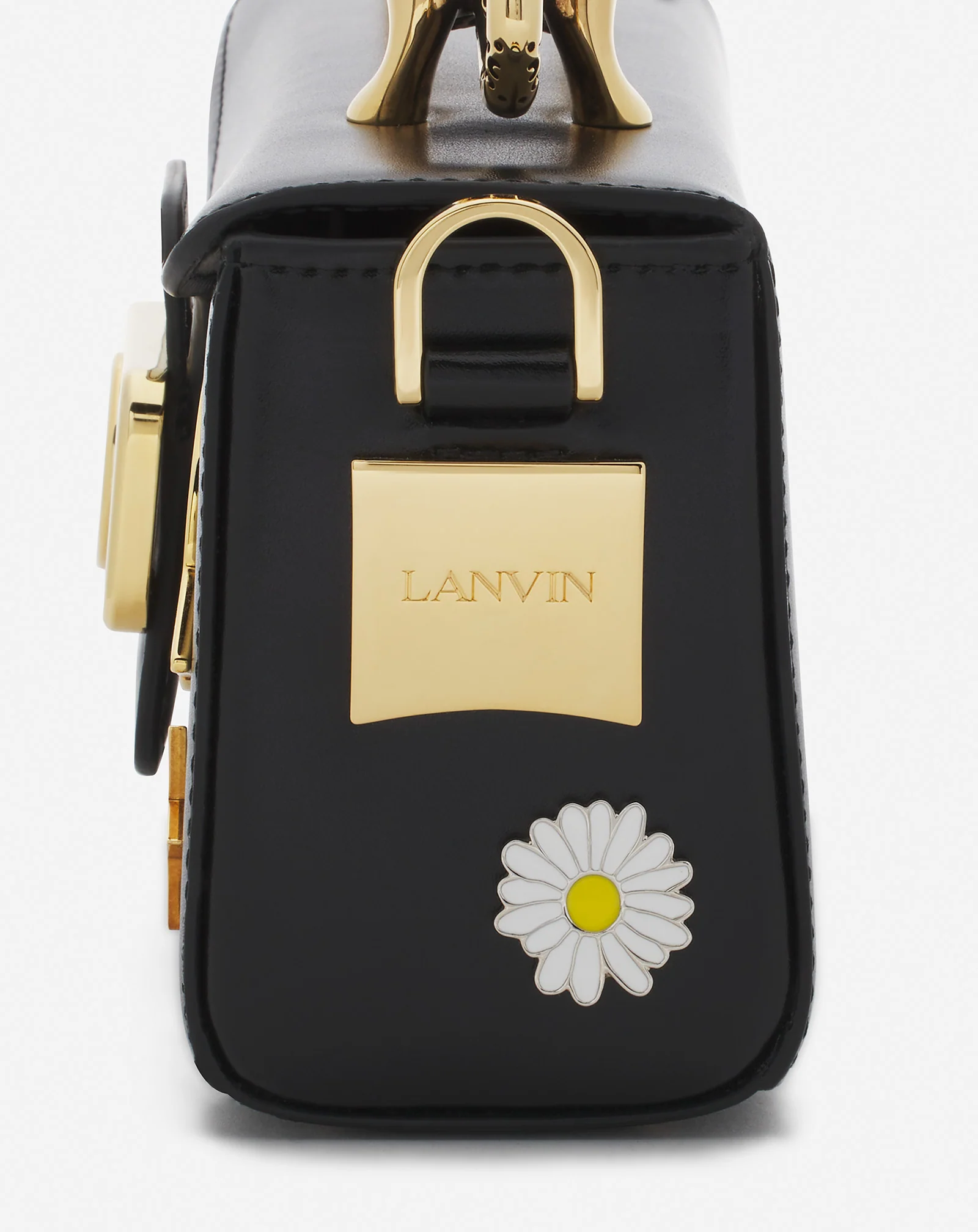 Lanvin x future pencil cat nano leather bag with pins
