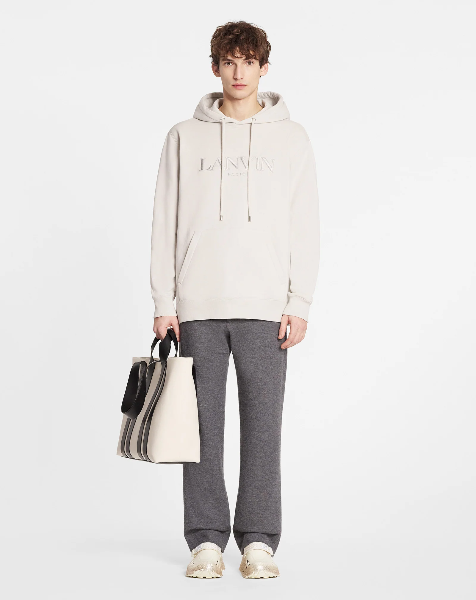 Oversized embroidered lanvin paris hoodie