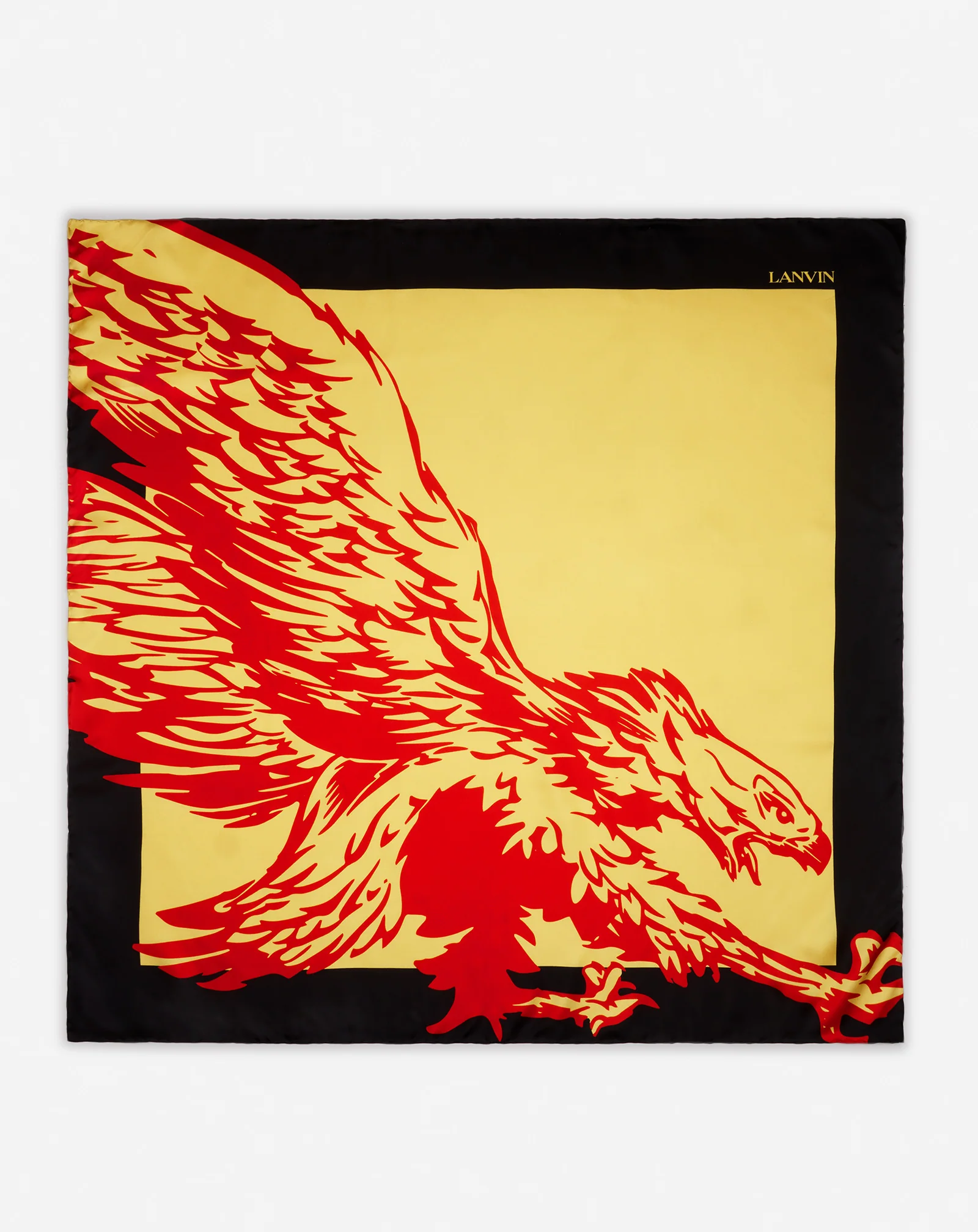 Lanvin x future printed silk eagle scarf