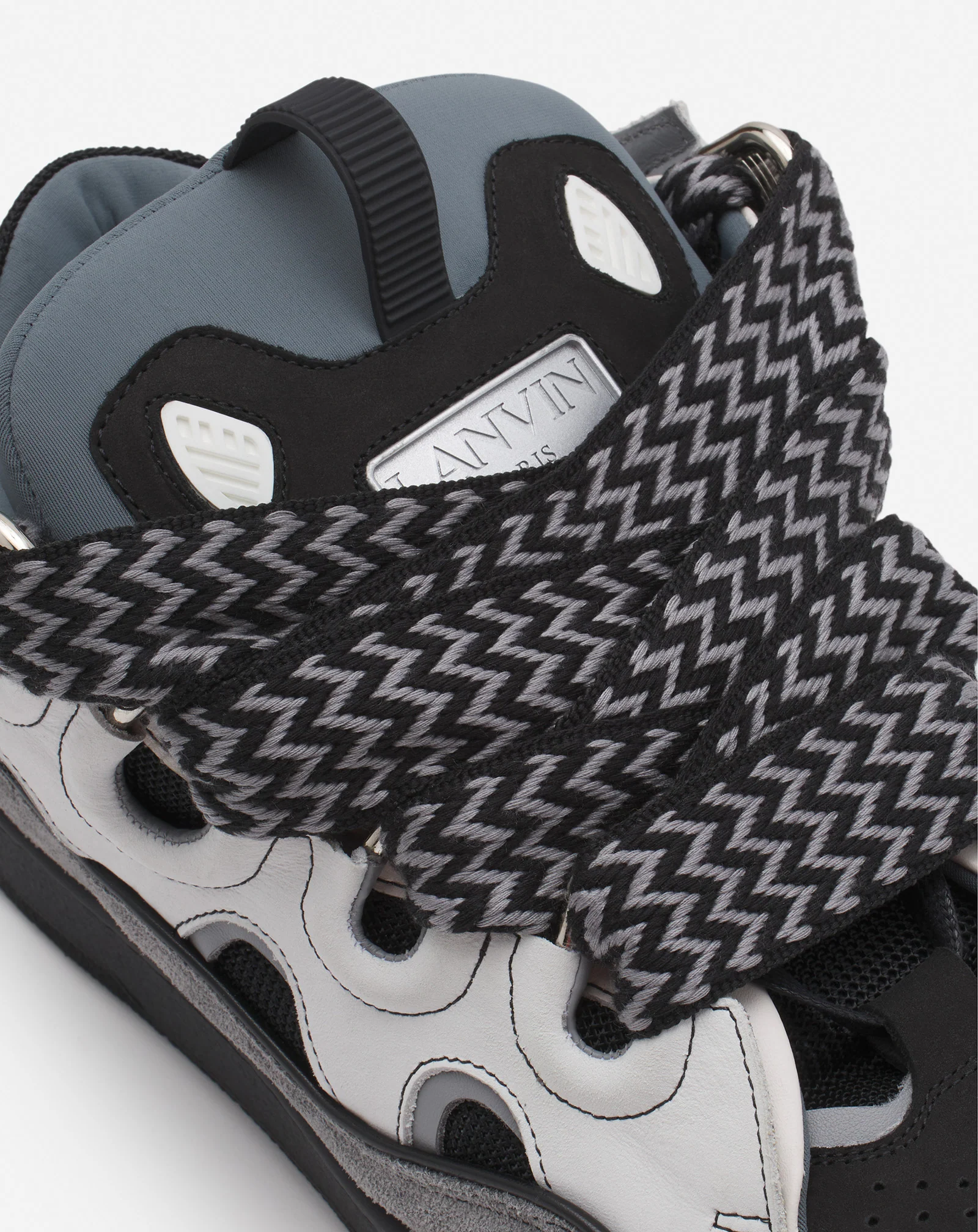 Leather curb sneakers