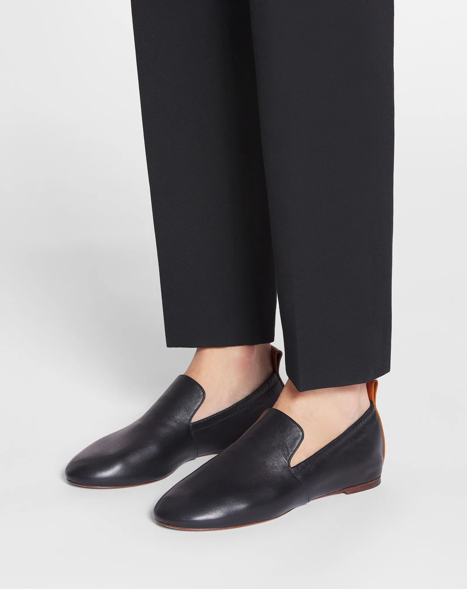Leather ballerina loafers