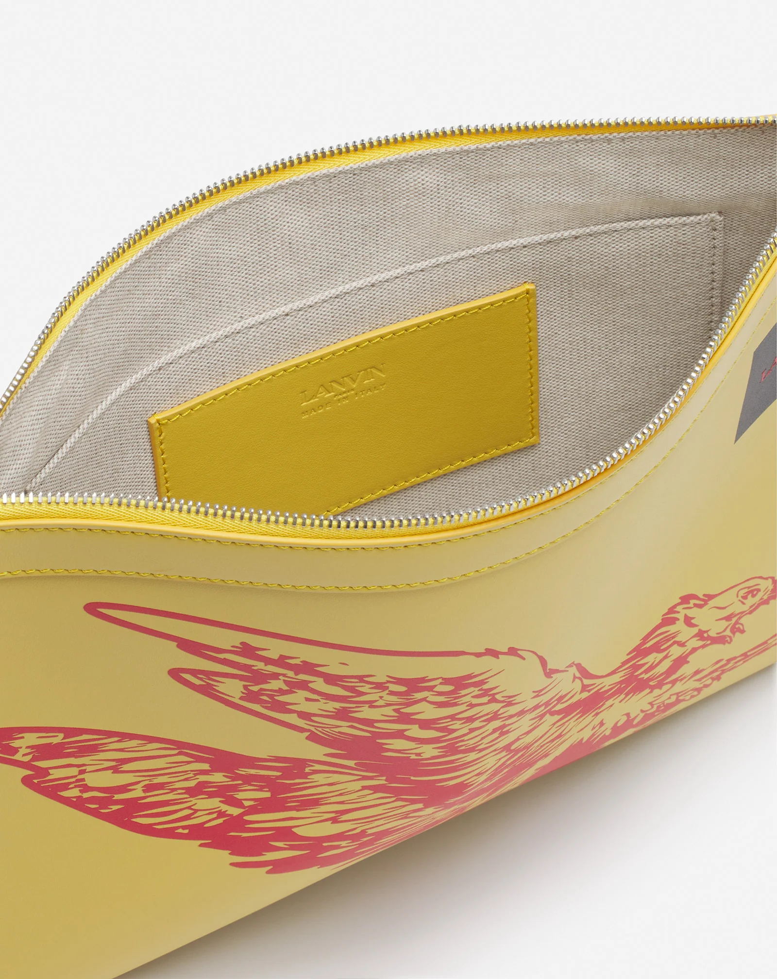 Lanvin x future leather clutch with eagle print