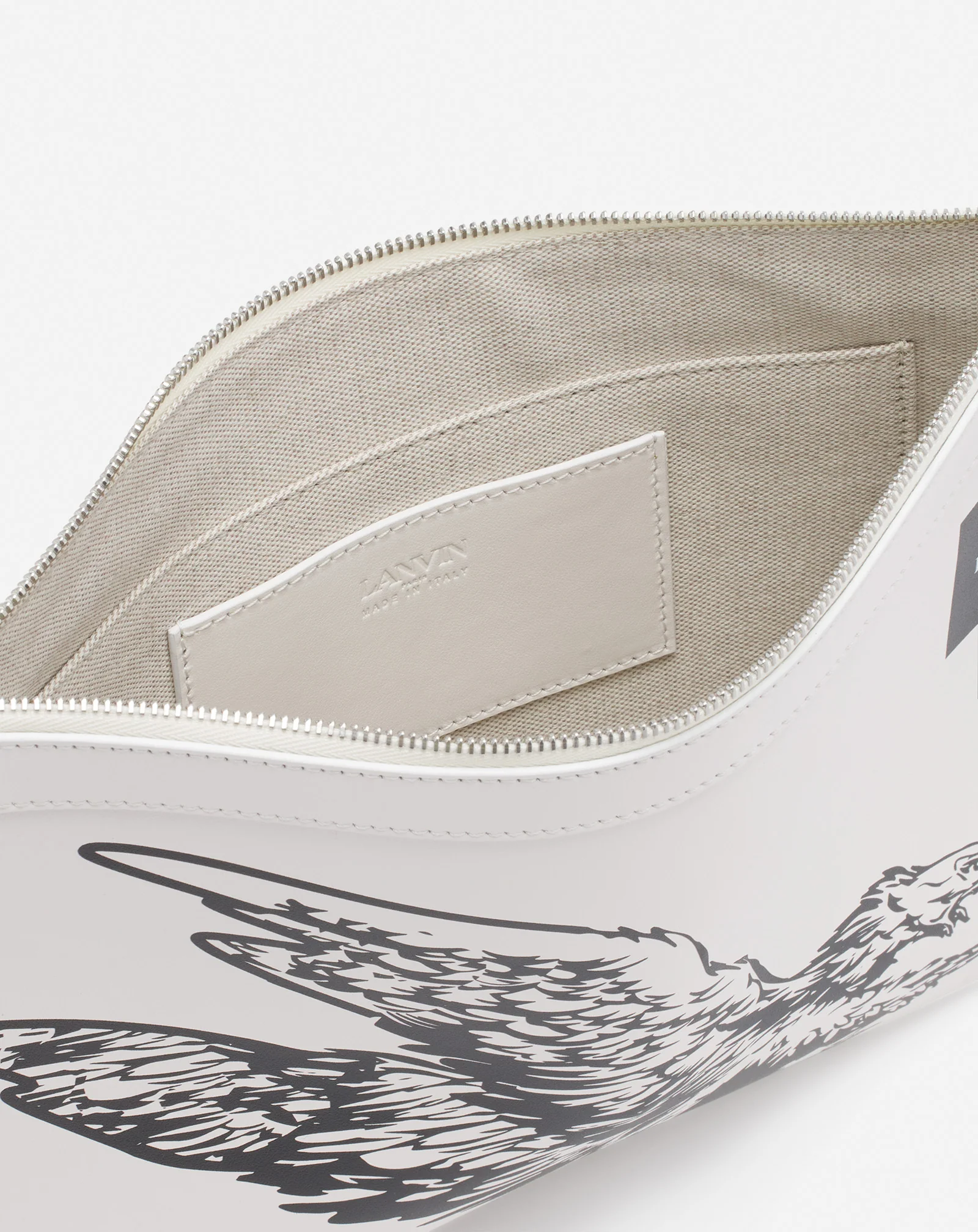 Lanvin x future leather clutch with eagle print
