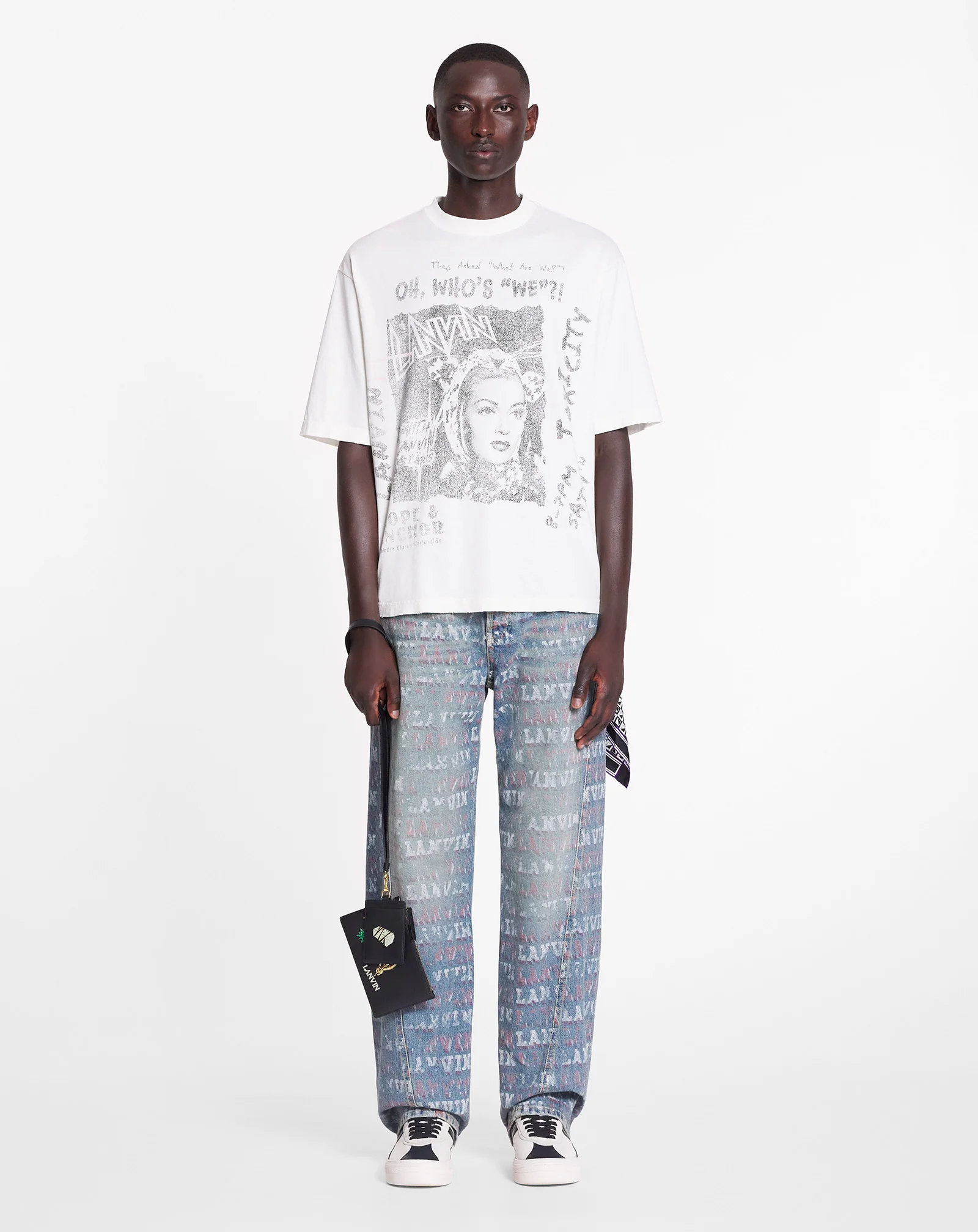 Lanvin x future straight fit printed pants for men