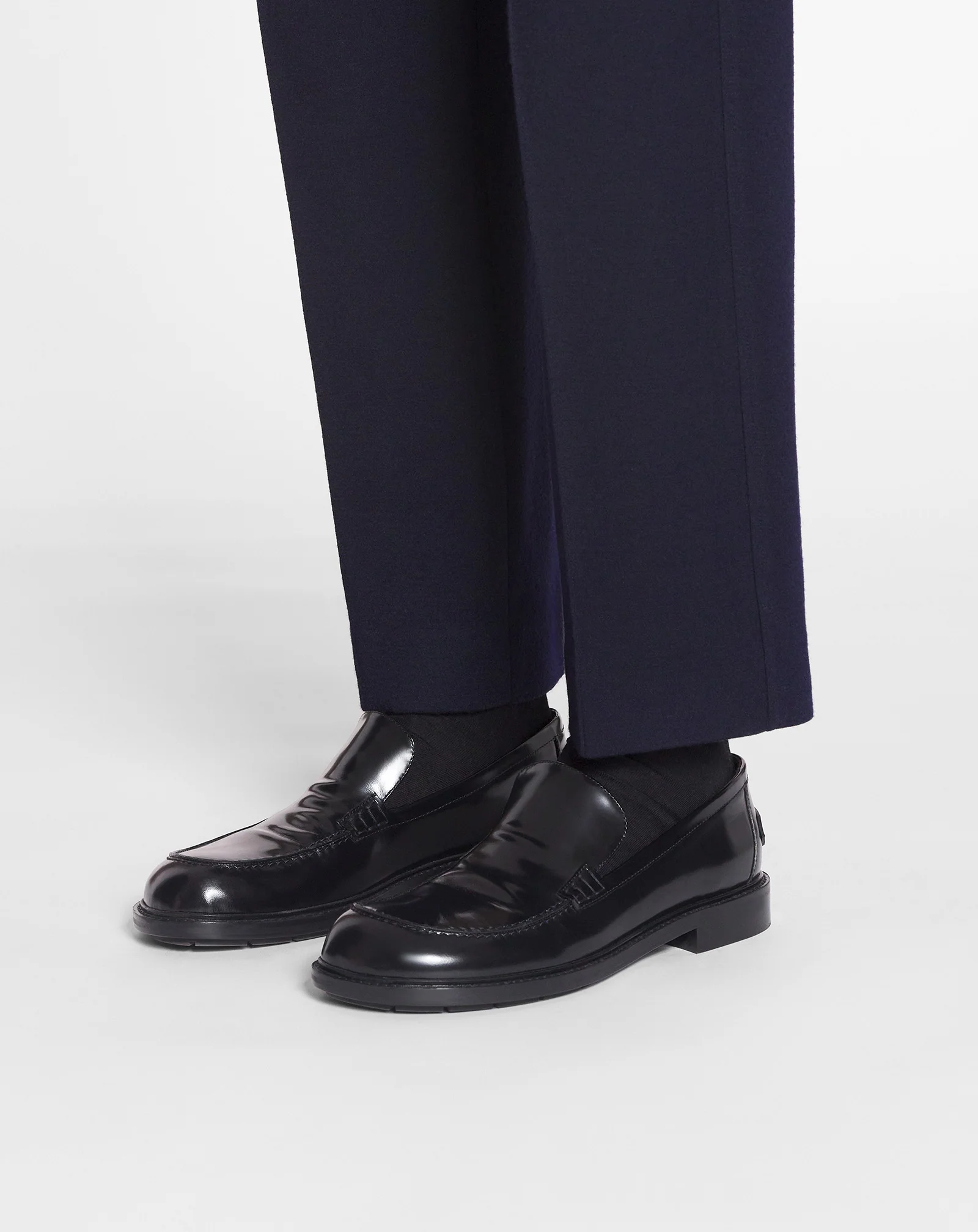 Spinto loafers in glossy leather