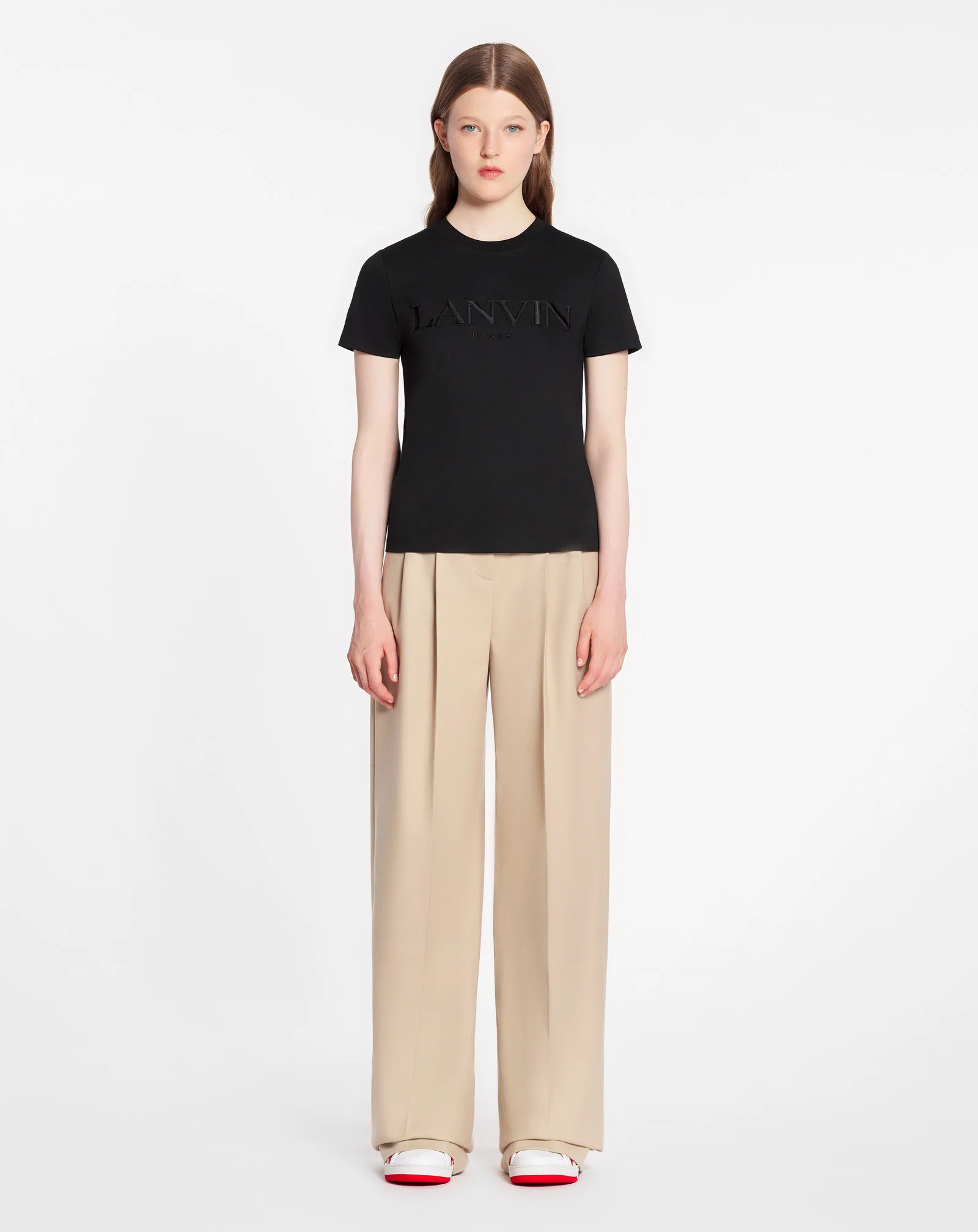Classic fit lanvin embroidered t-shirt