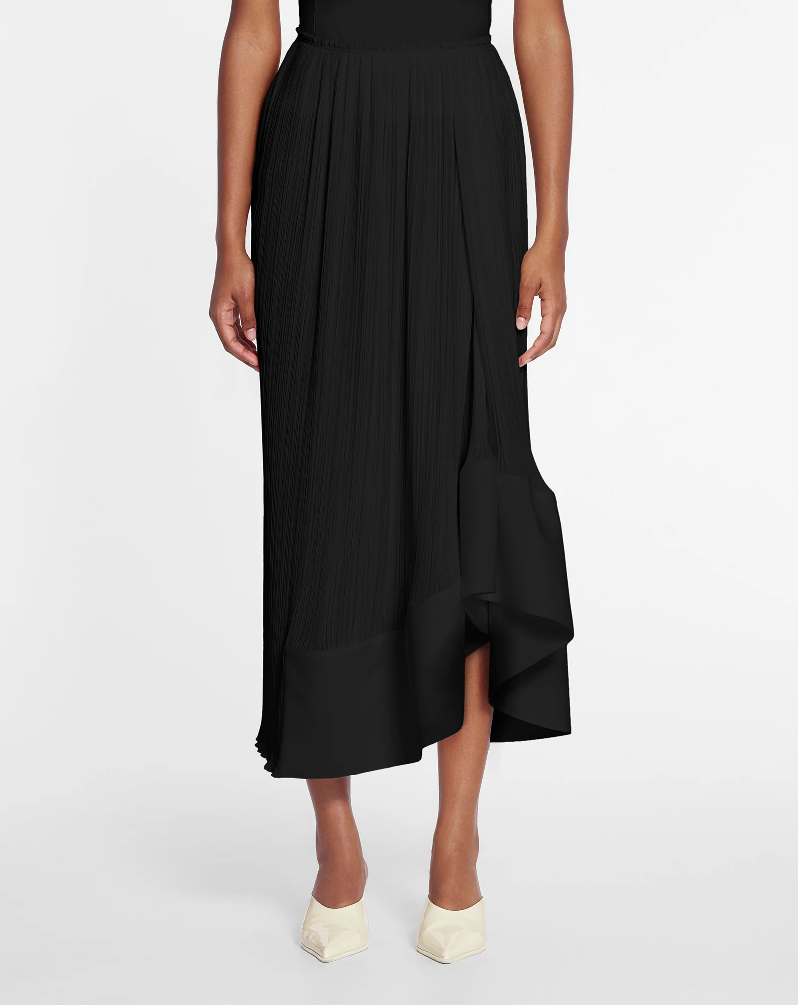 Pleated midi skirt