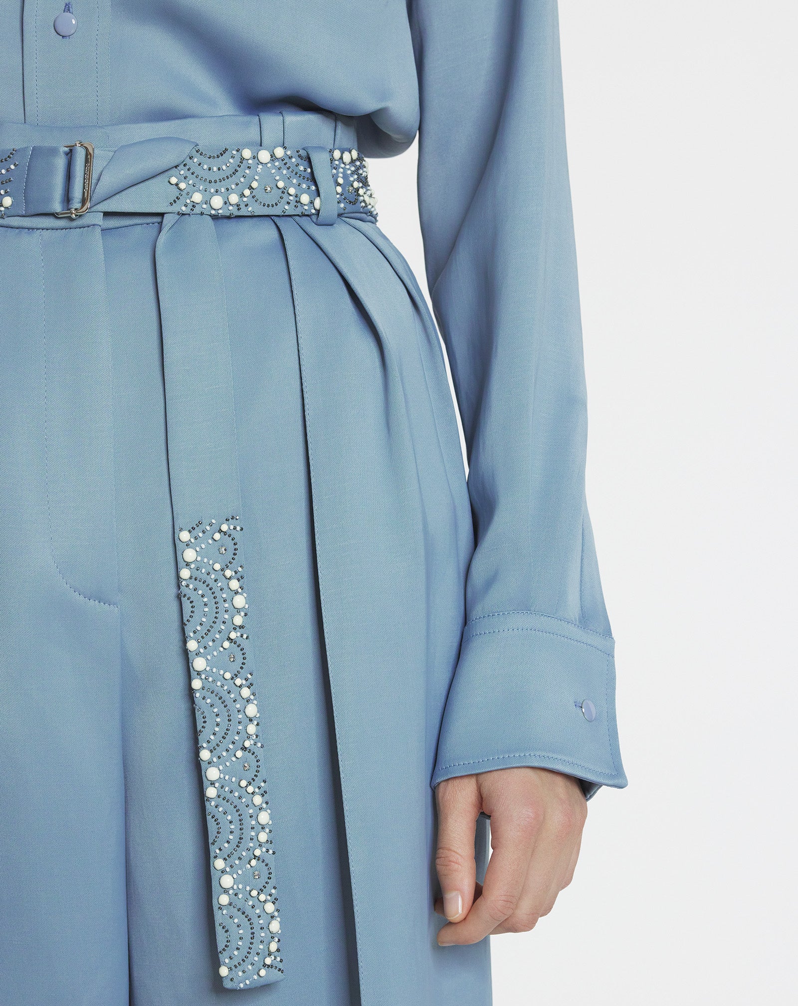 Embroidered wide-leg pants