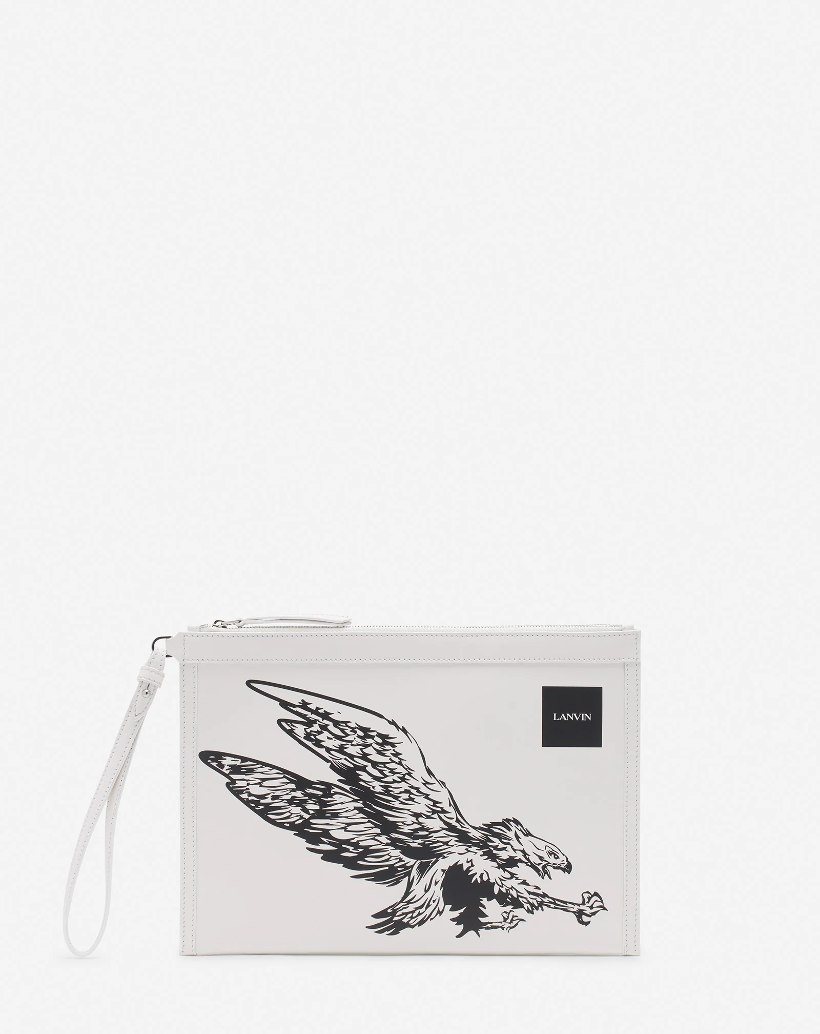 Lanvin x future leather clutch with eagle print