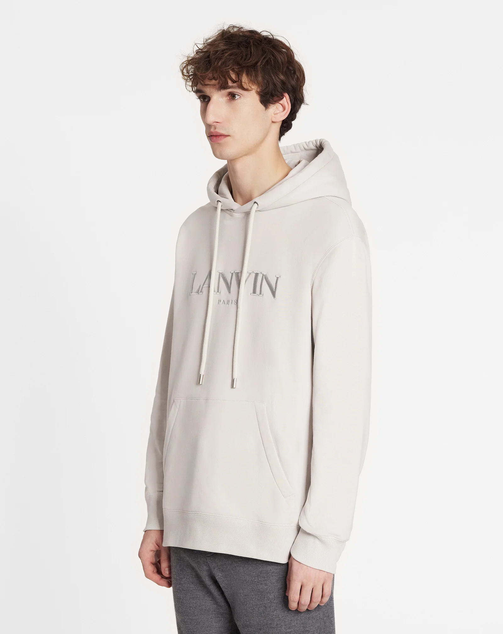 Oversized embroidered lanvin paris hoodie