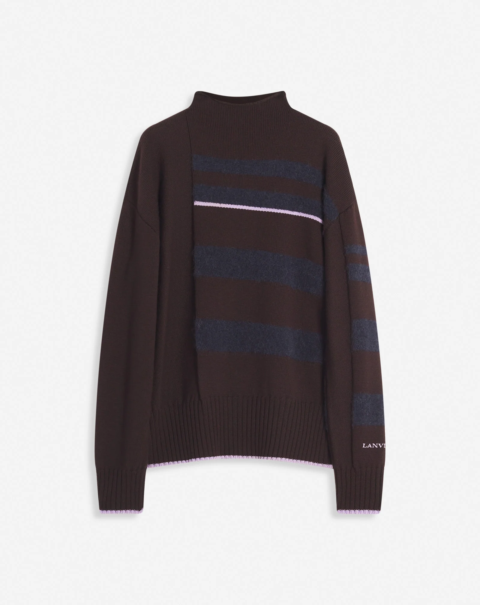 Striped mock turtleneck sweater