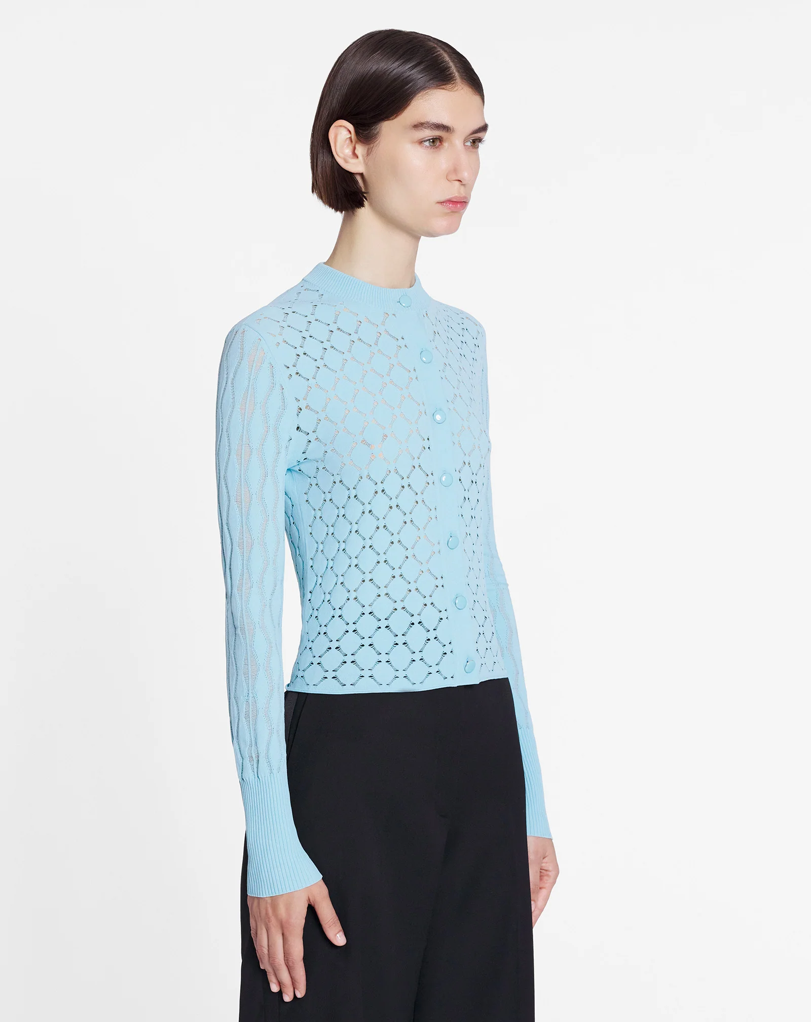 Bodycon cardigan with round neck