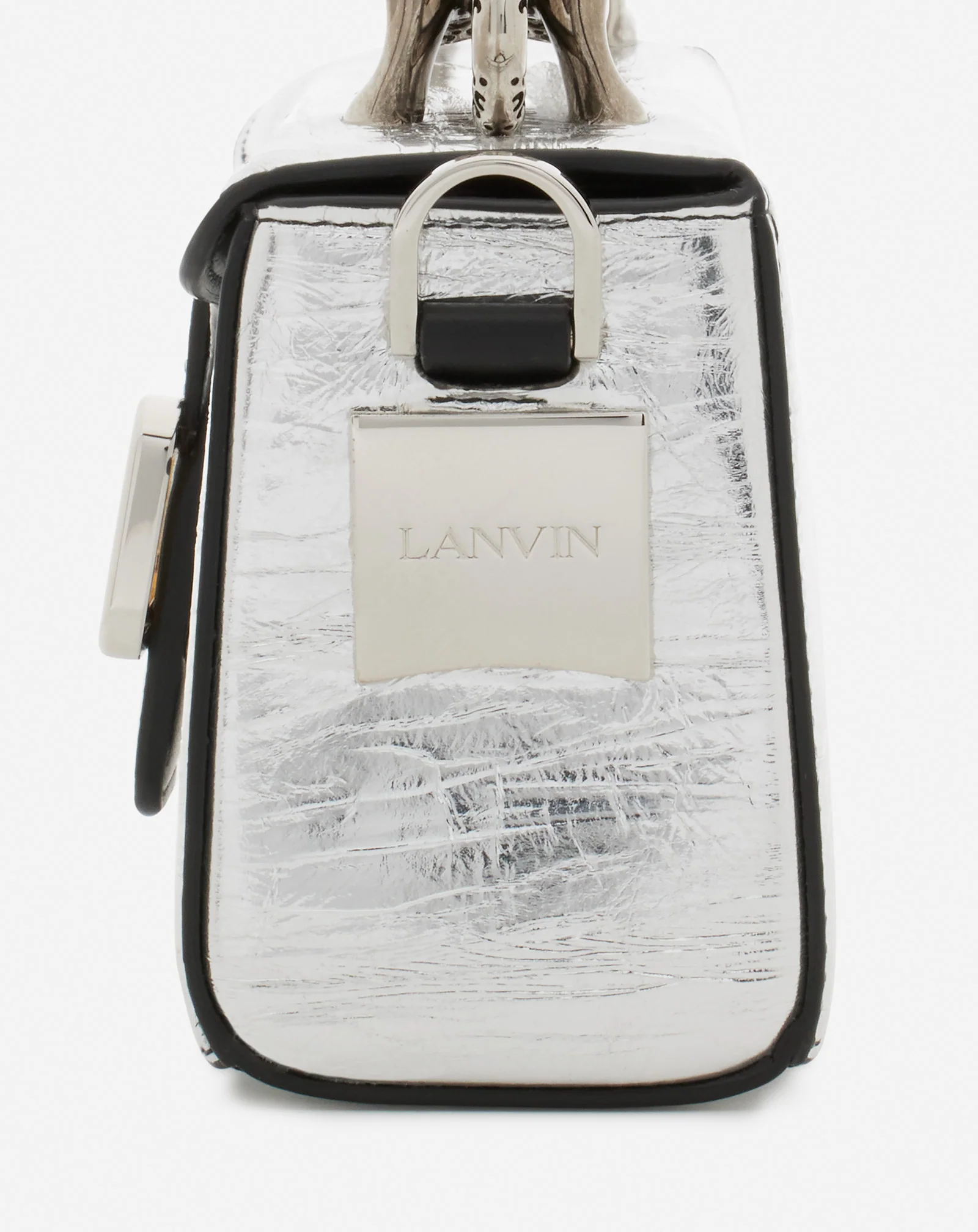 Nano pencil cat bag in metallic leather