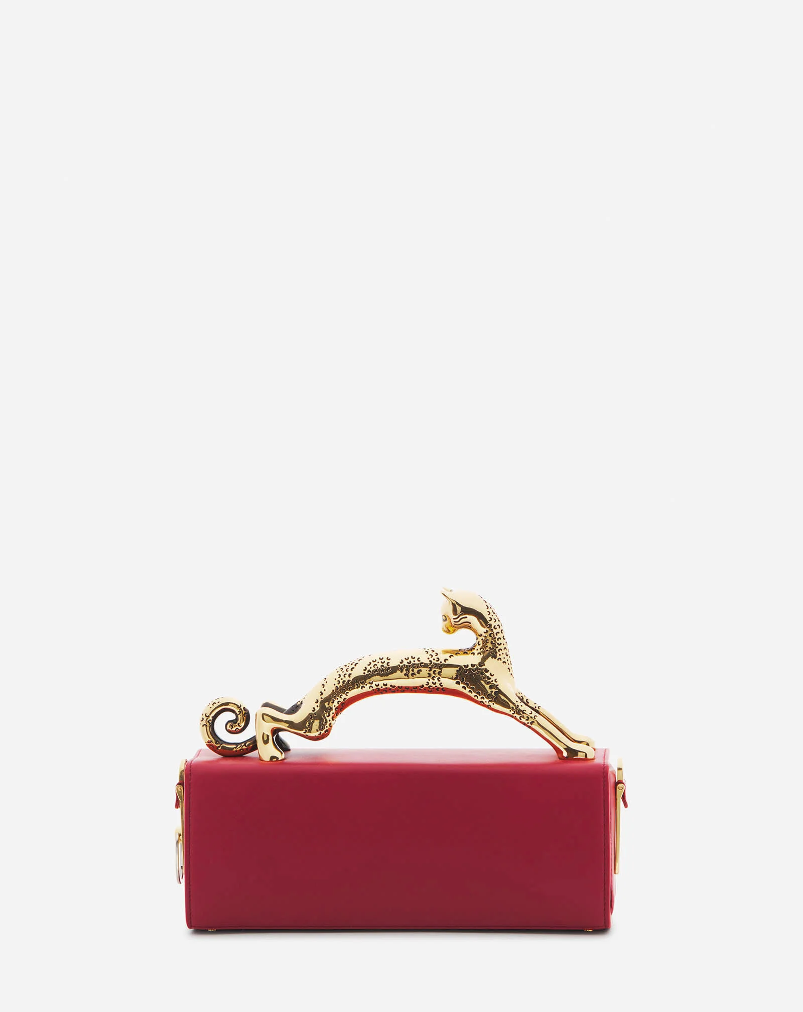 Medium pencil cat leather bag