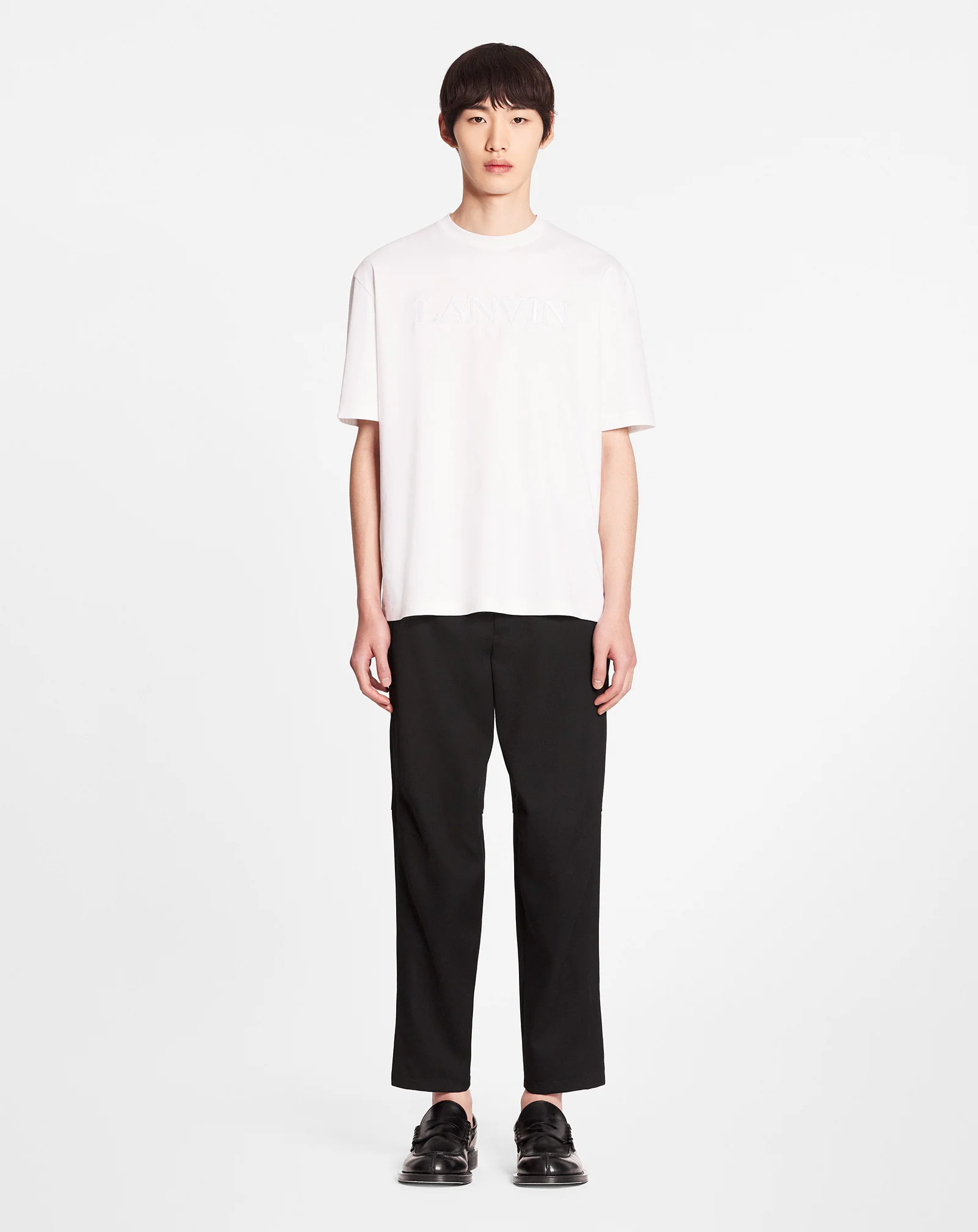 Classic lanvin paris embroidered t-shirt