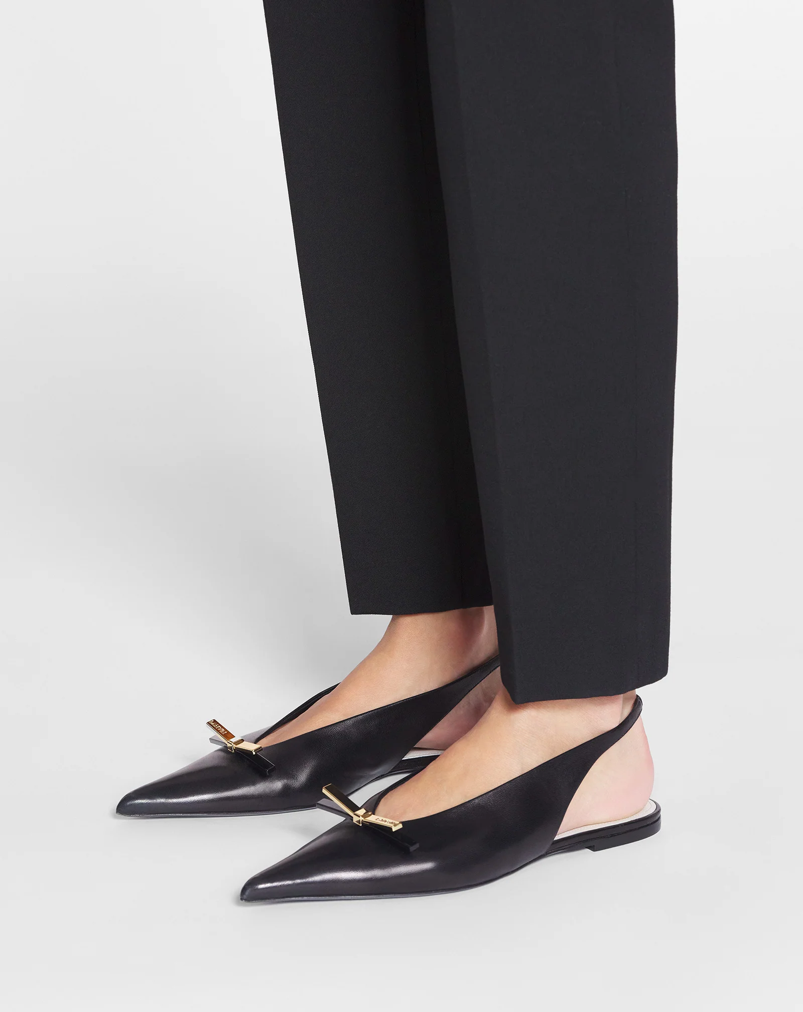 Lanvin bow leather slingback