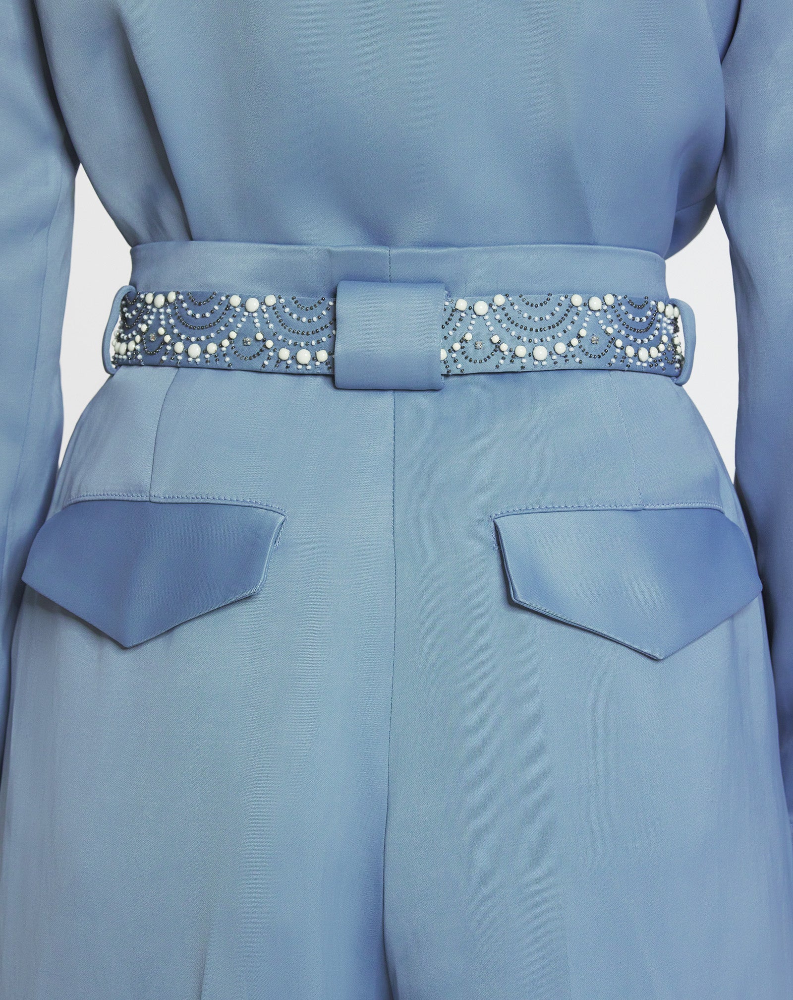 Embroidered wide-leg pants