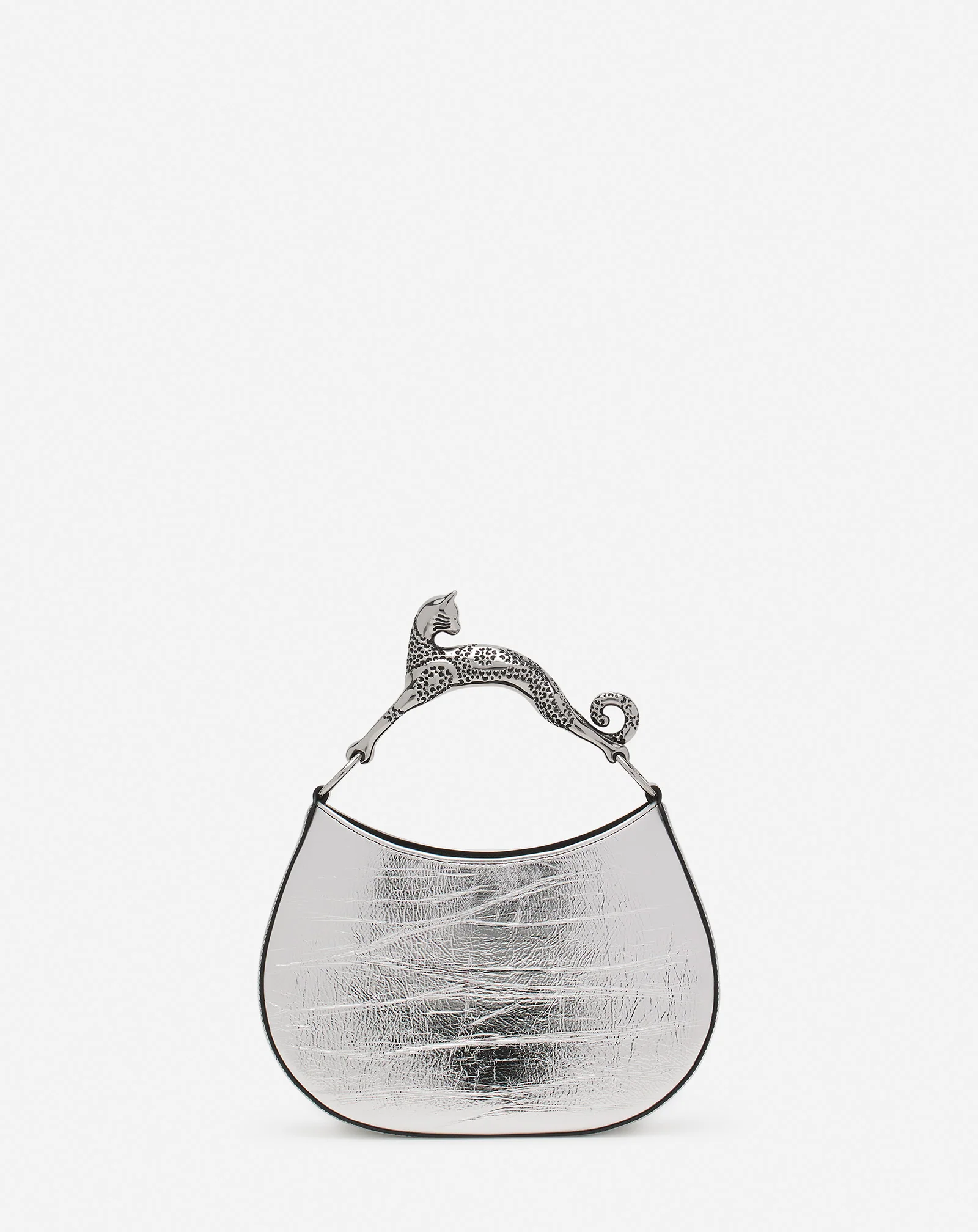 Hobo cat bag in metallic leather