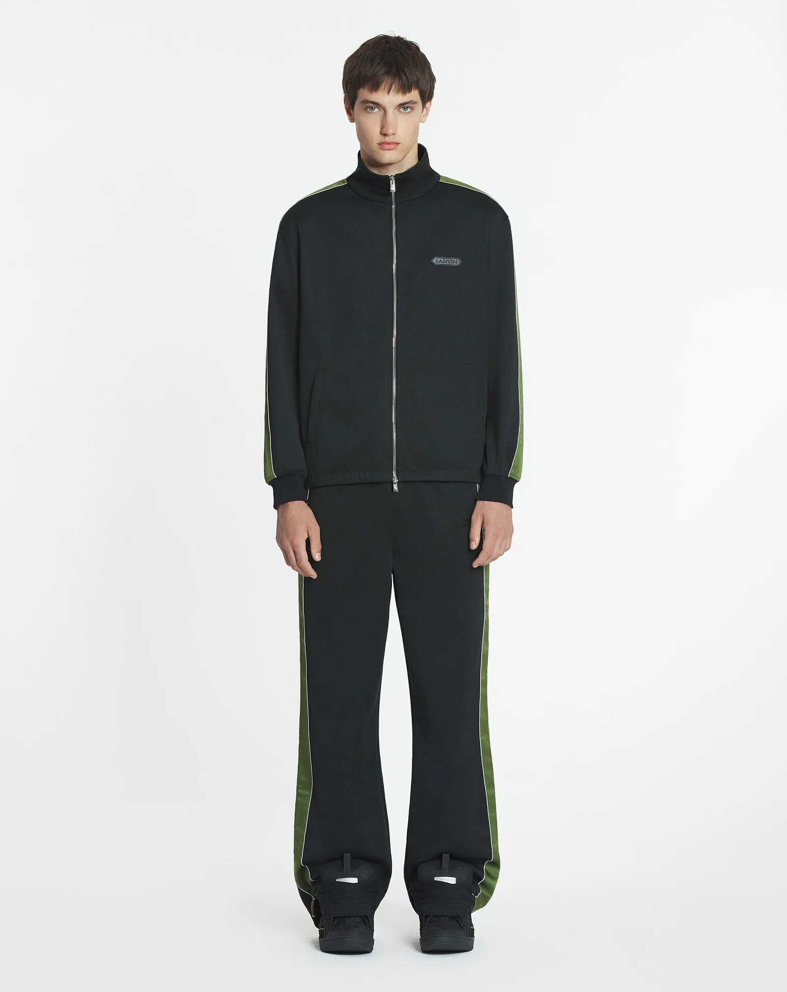 Tracksuit jacket with satin stripes