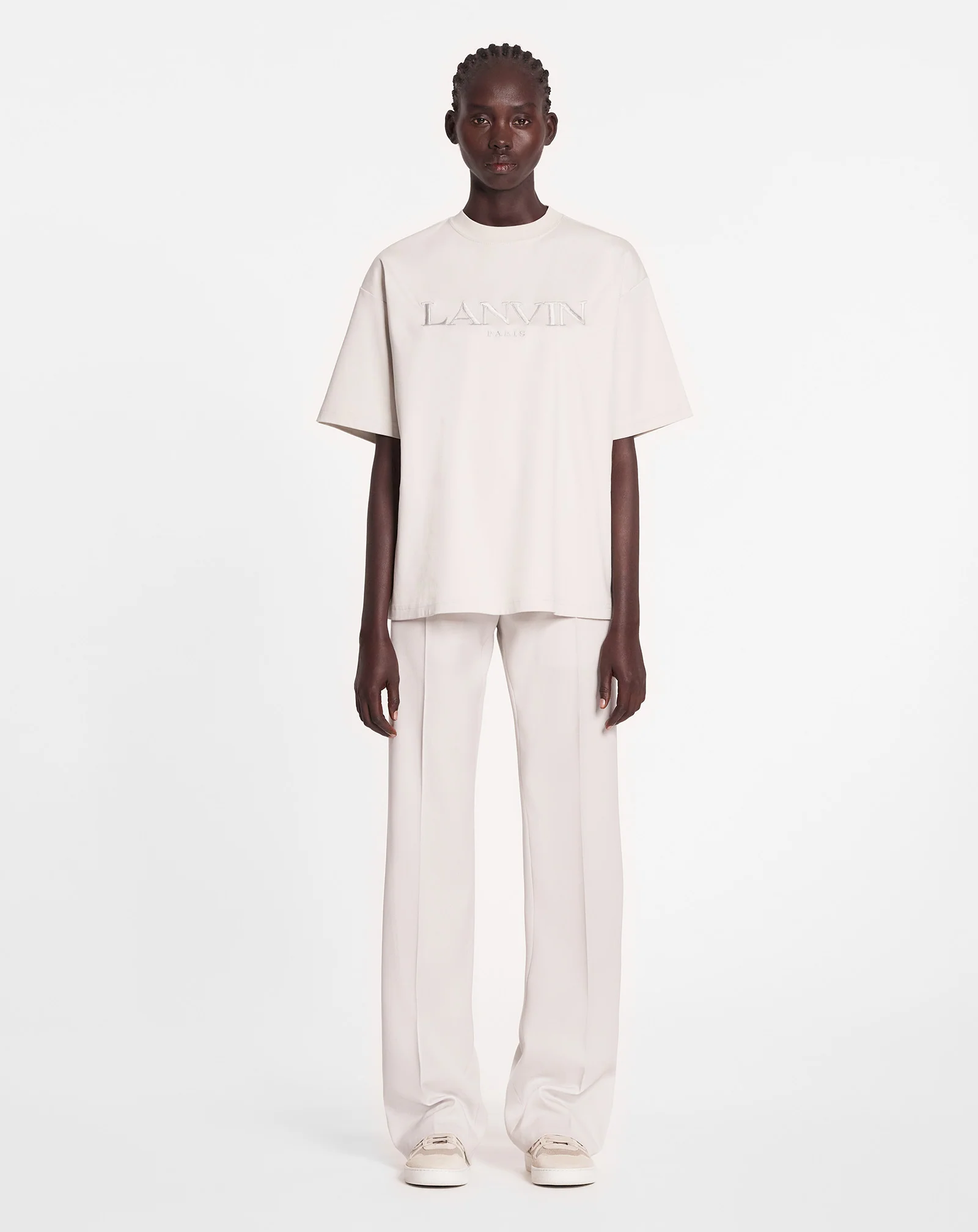 Oversized lanvin paris embroidered t-shirt
