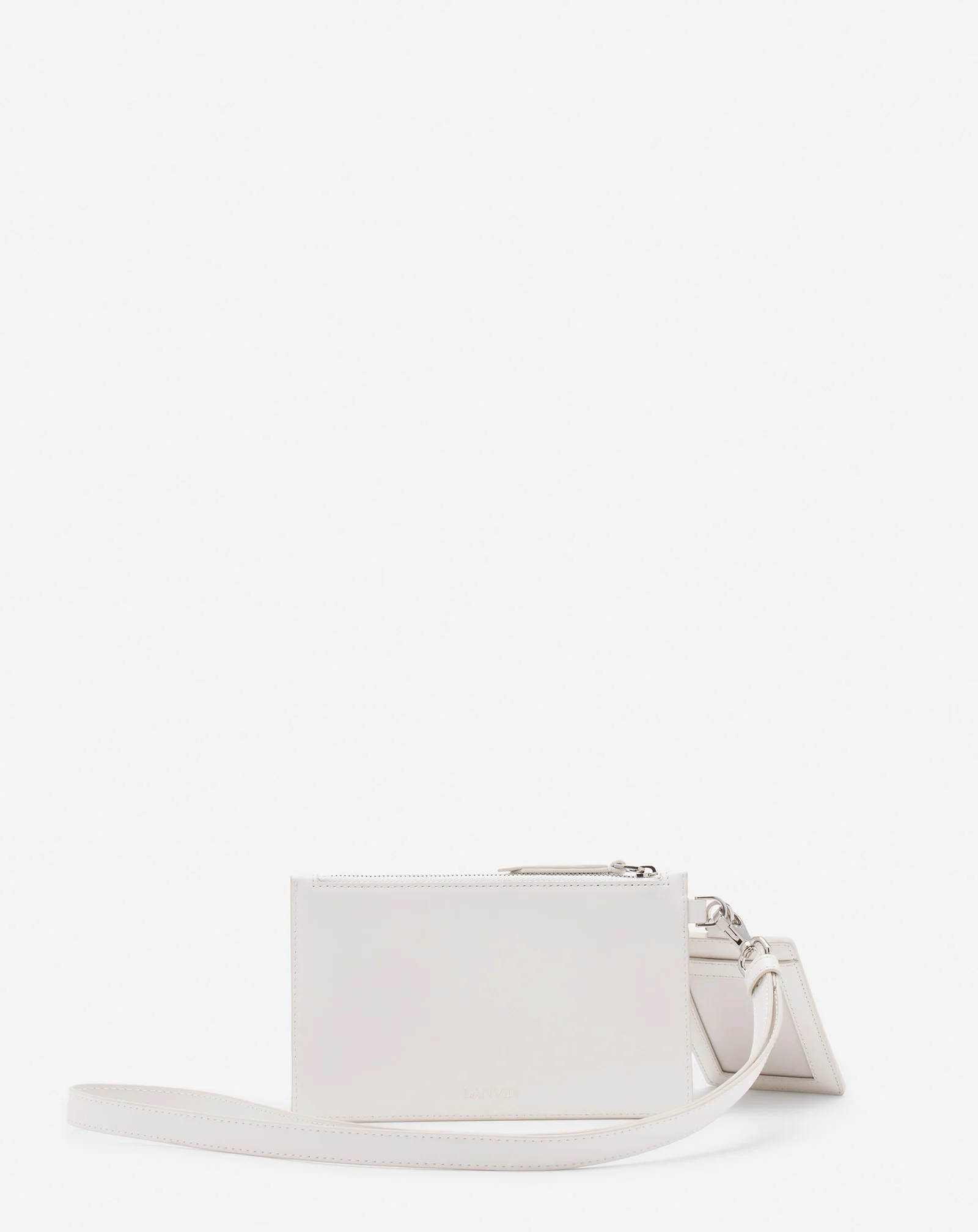 Lanvin x future leather double clutch with eagle print