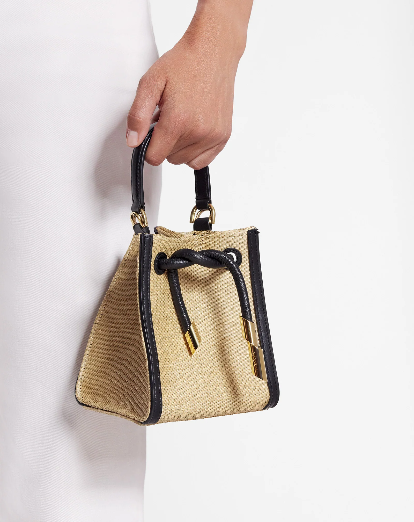 Sequence hobo nano raffia bag
