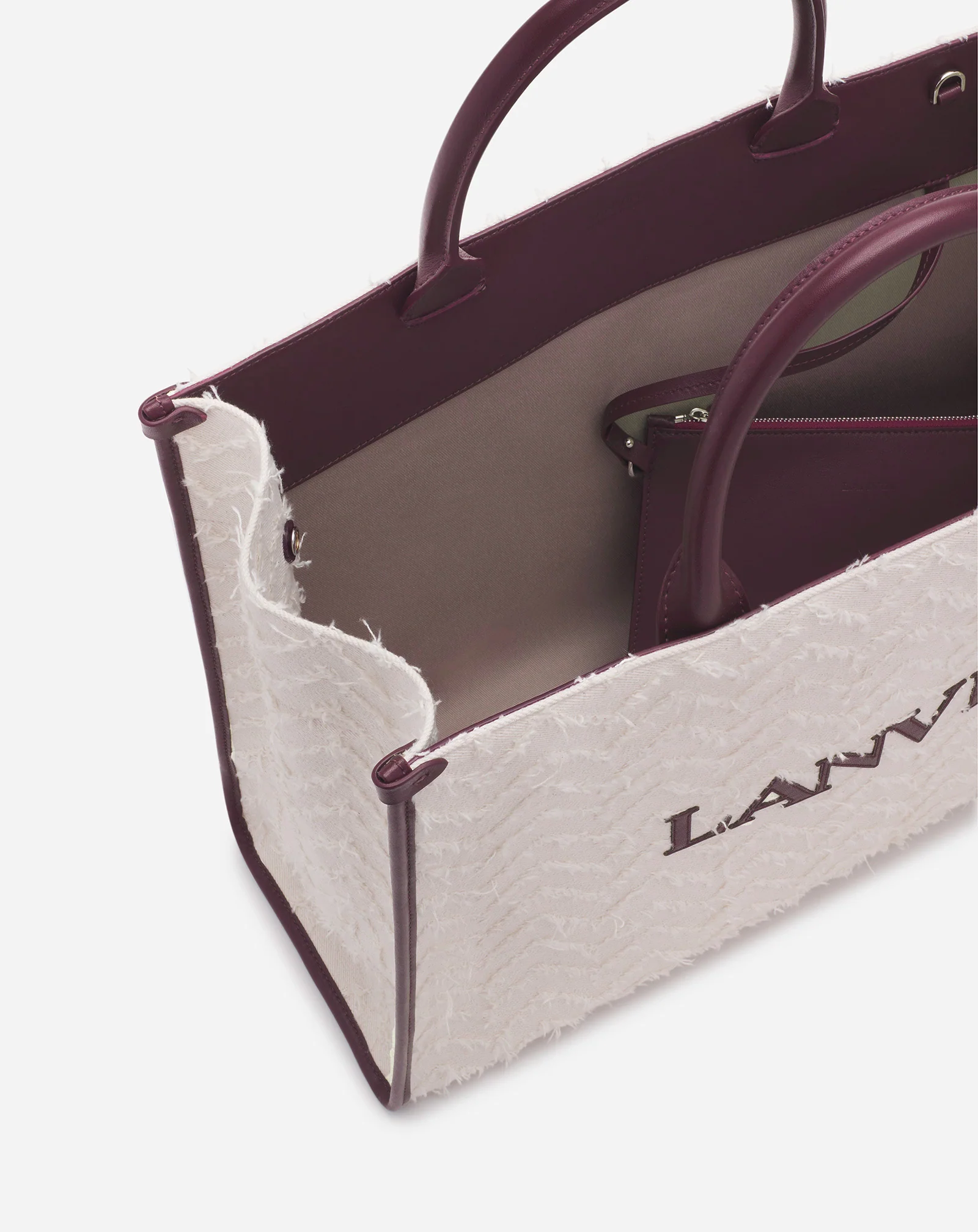 Herringbone motif in&out mm tote bag