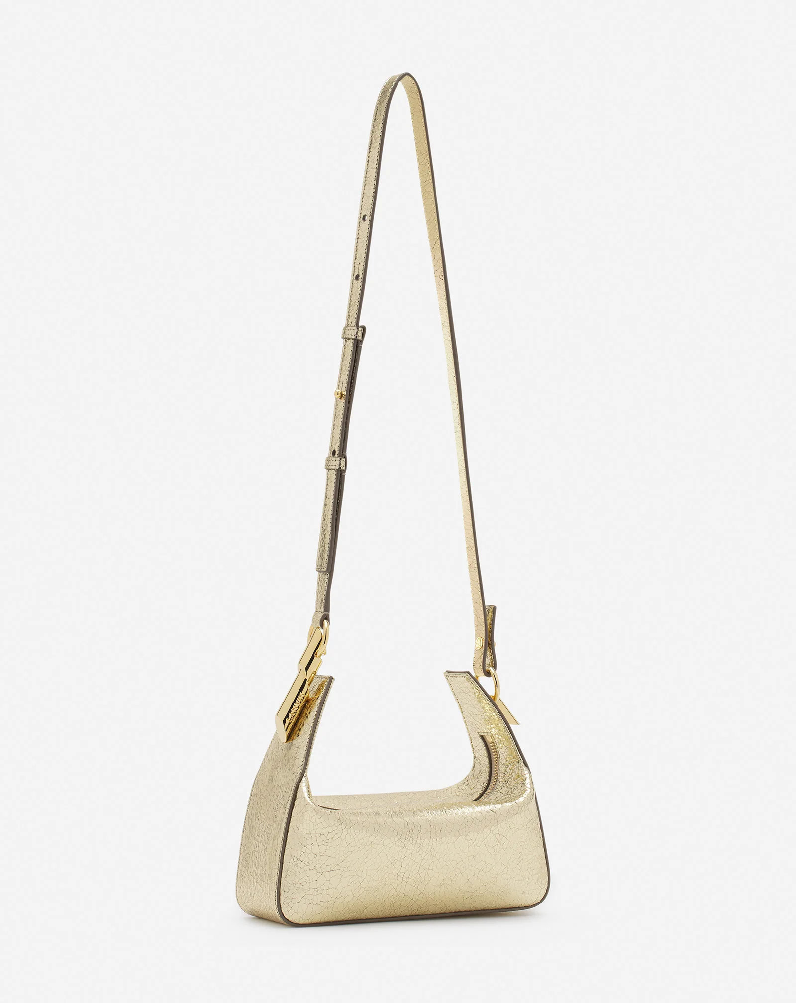 Haute séquence clutch bag in crackled metallic leather