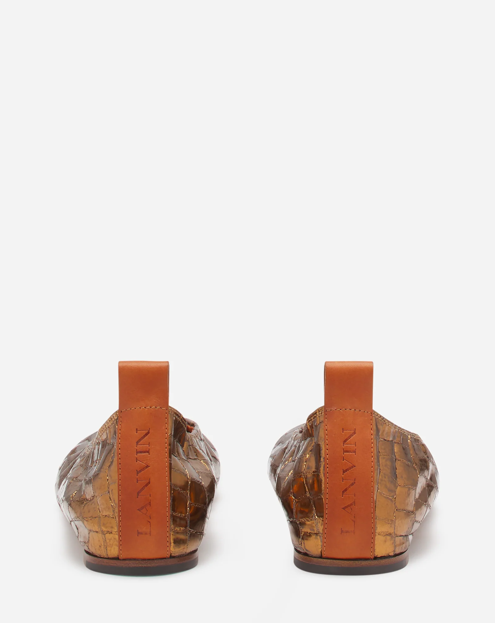 The ballerina in crocodile-effect leather