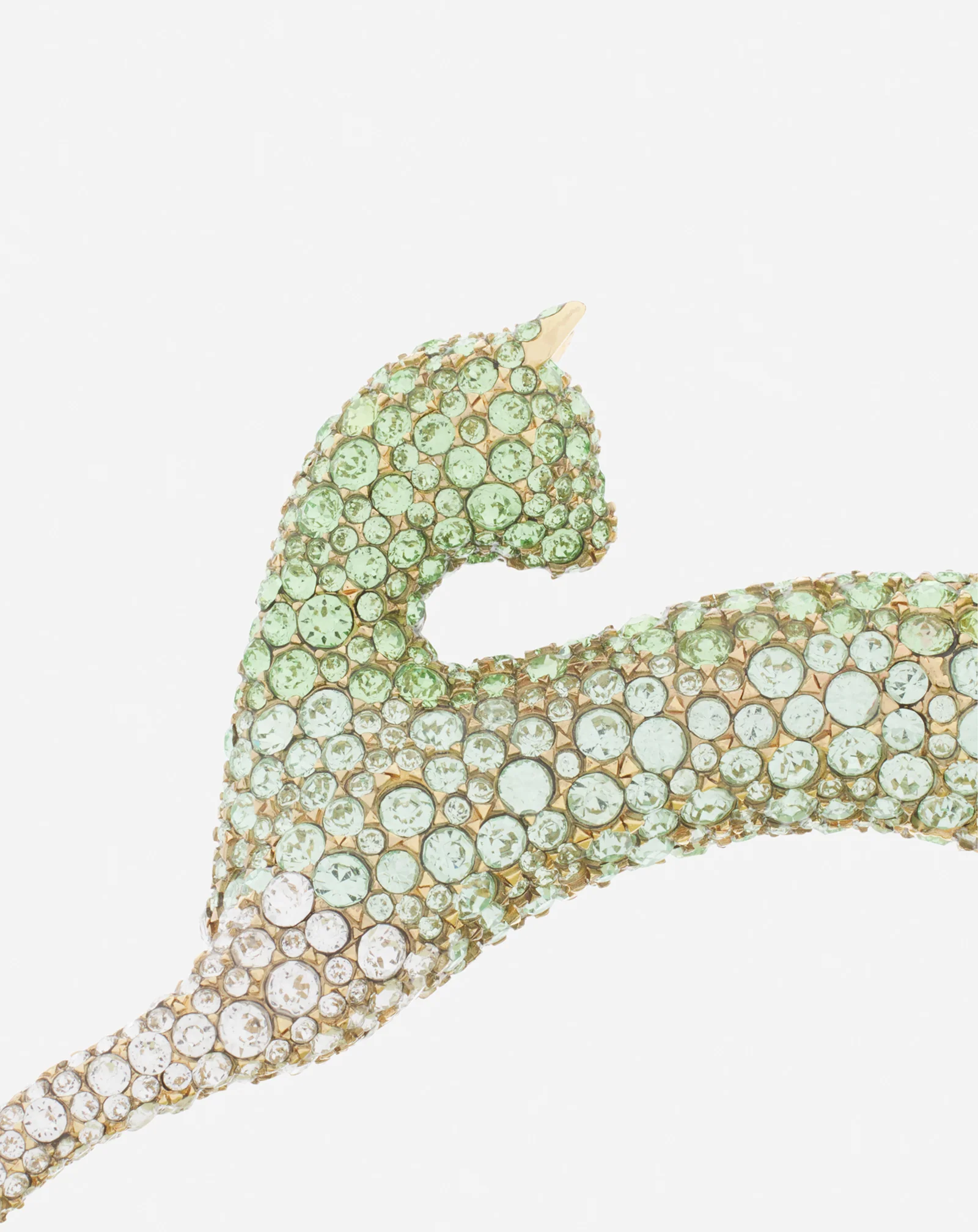 Nano pencil cat bag in leather and rhinestones