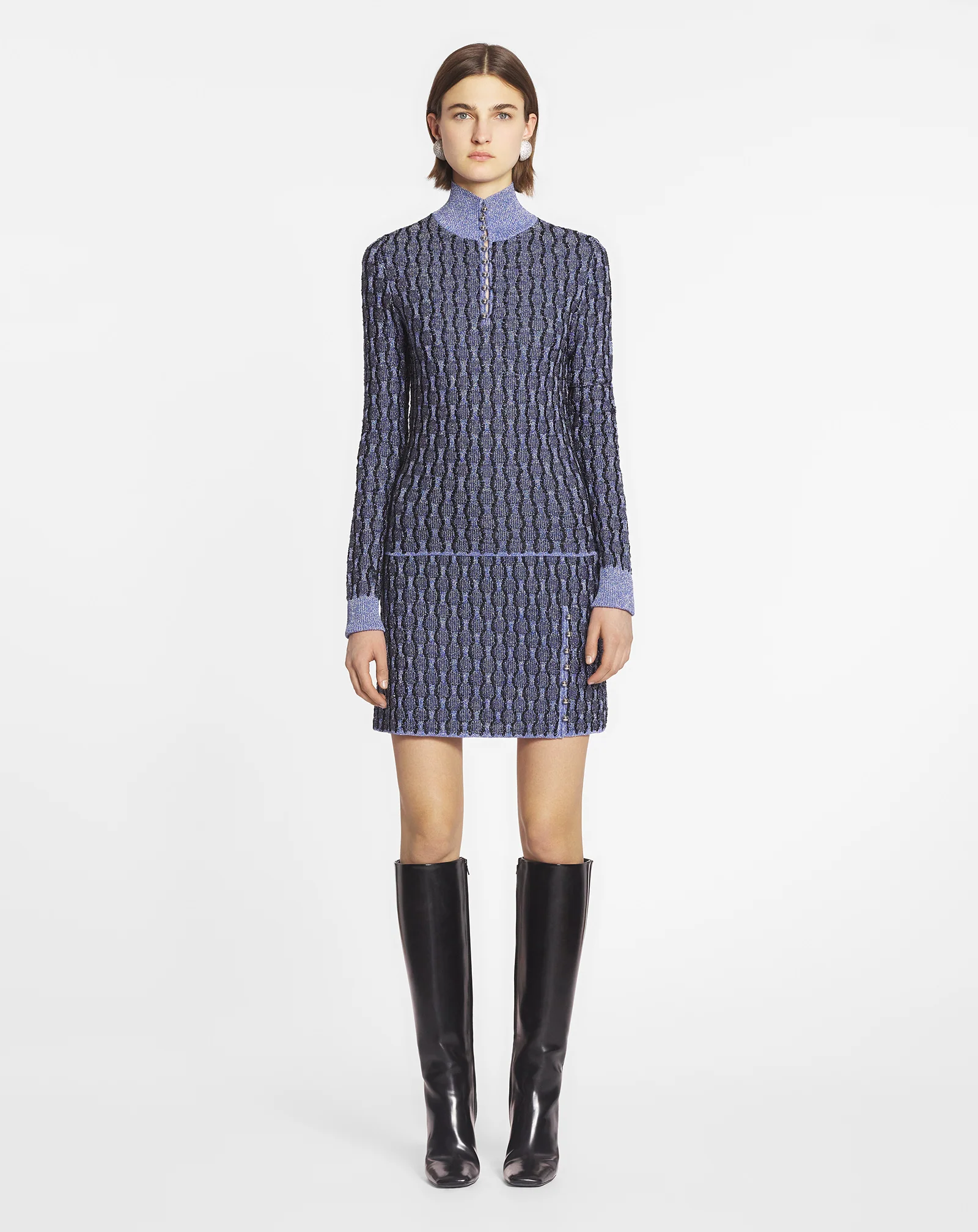 Short skirt in lurex jacquard