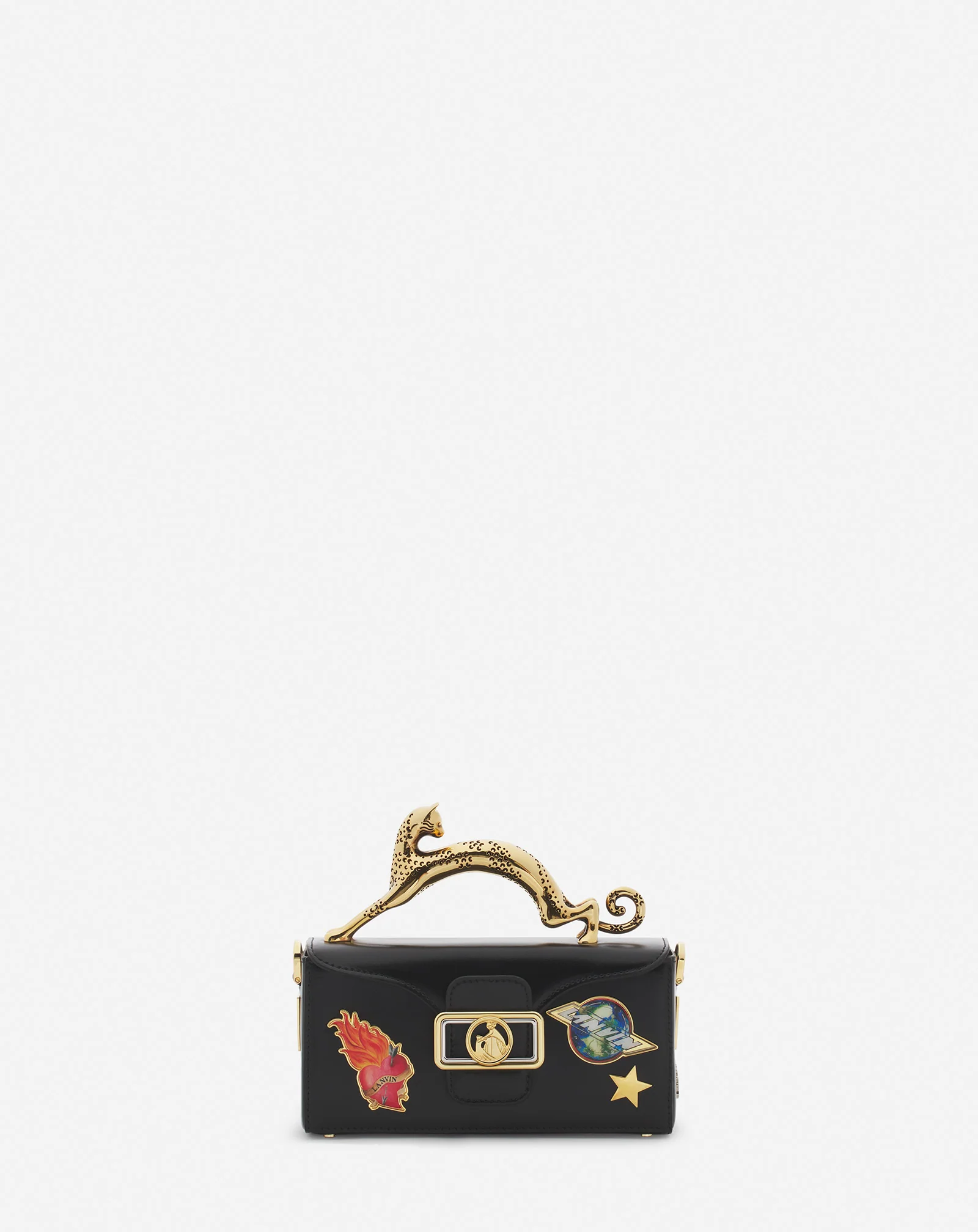 Lanvin x future pencil cat nano leather bag with pins