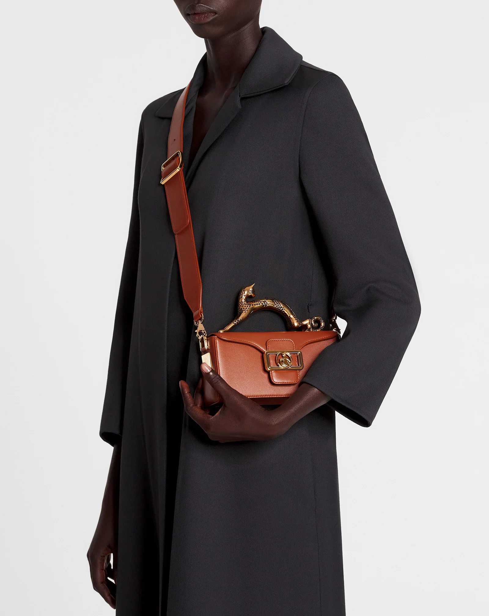 Nano pencil cat leather bag