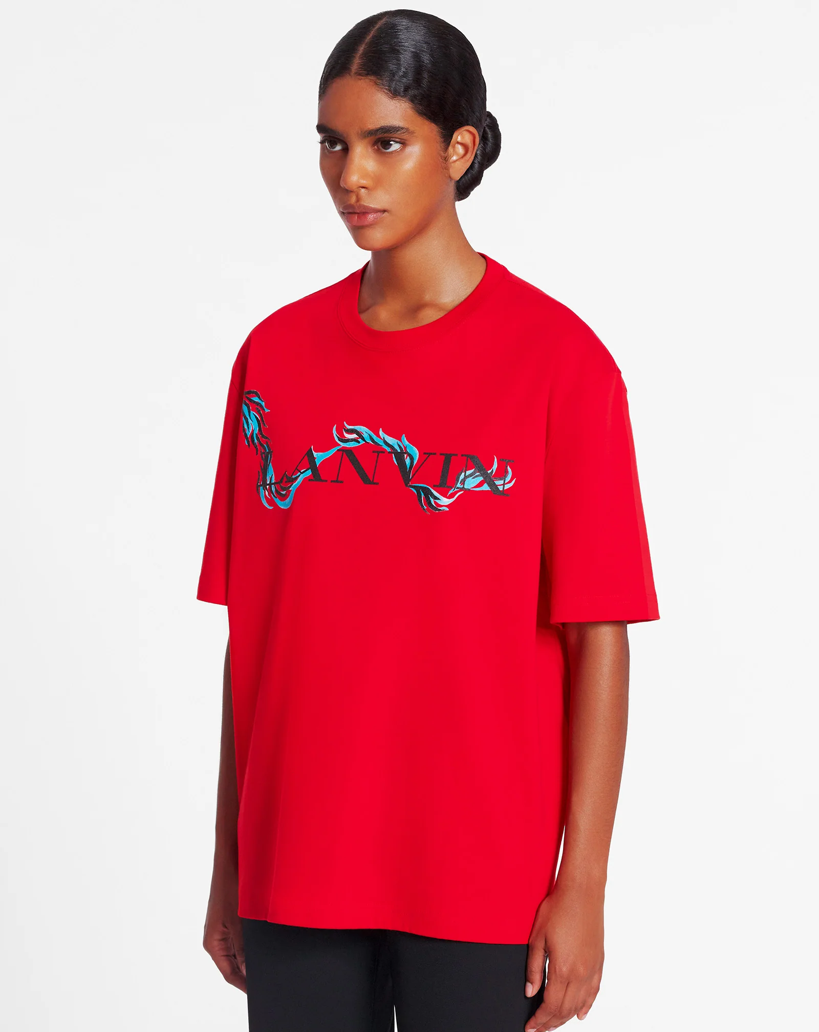 Unisex dragon print loose-fitting t-shirt