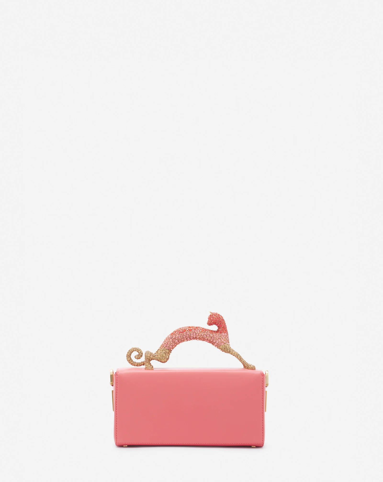 Nano pencil cat bag in leather and rhinestones