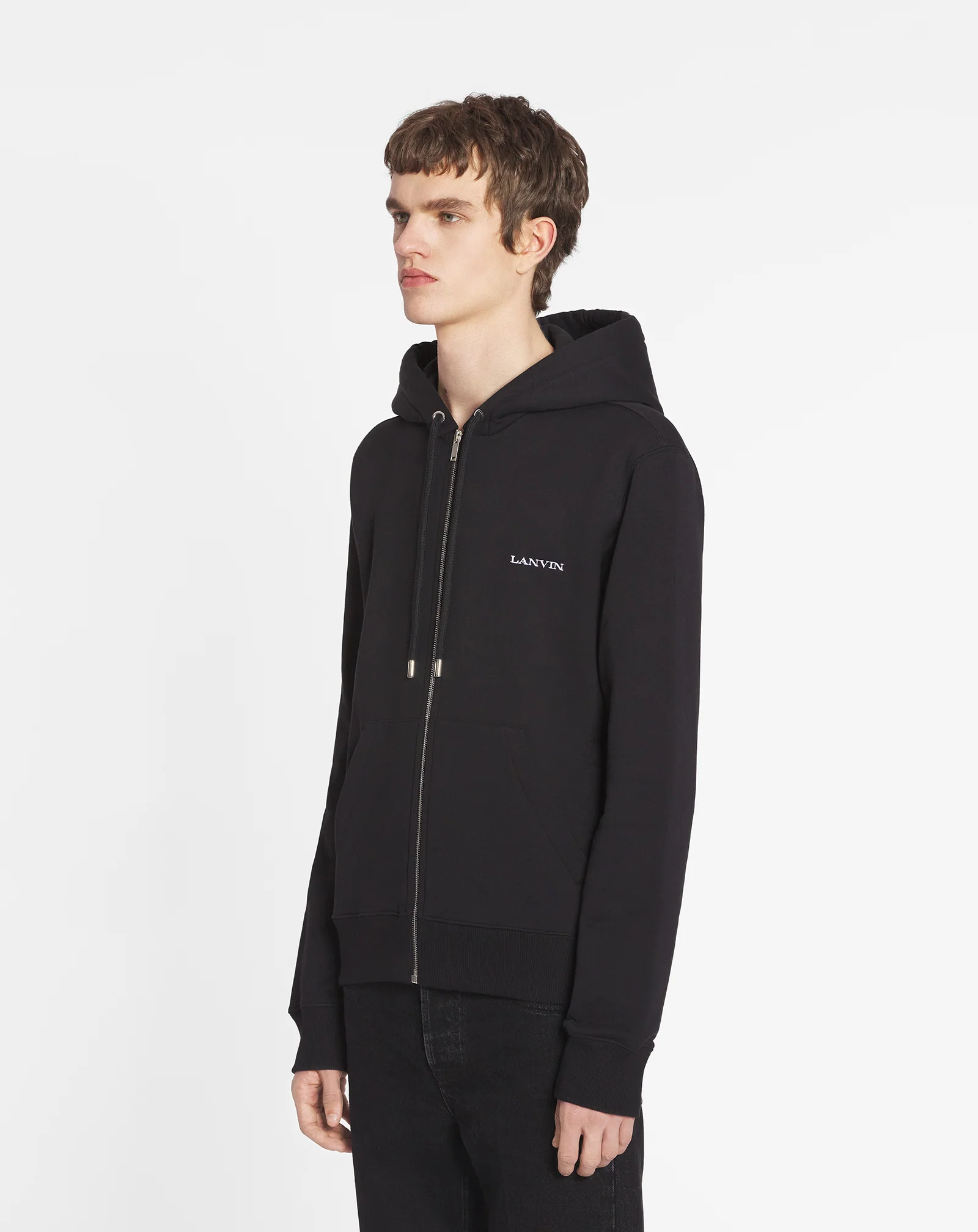 Archives print zipped hoodie
