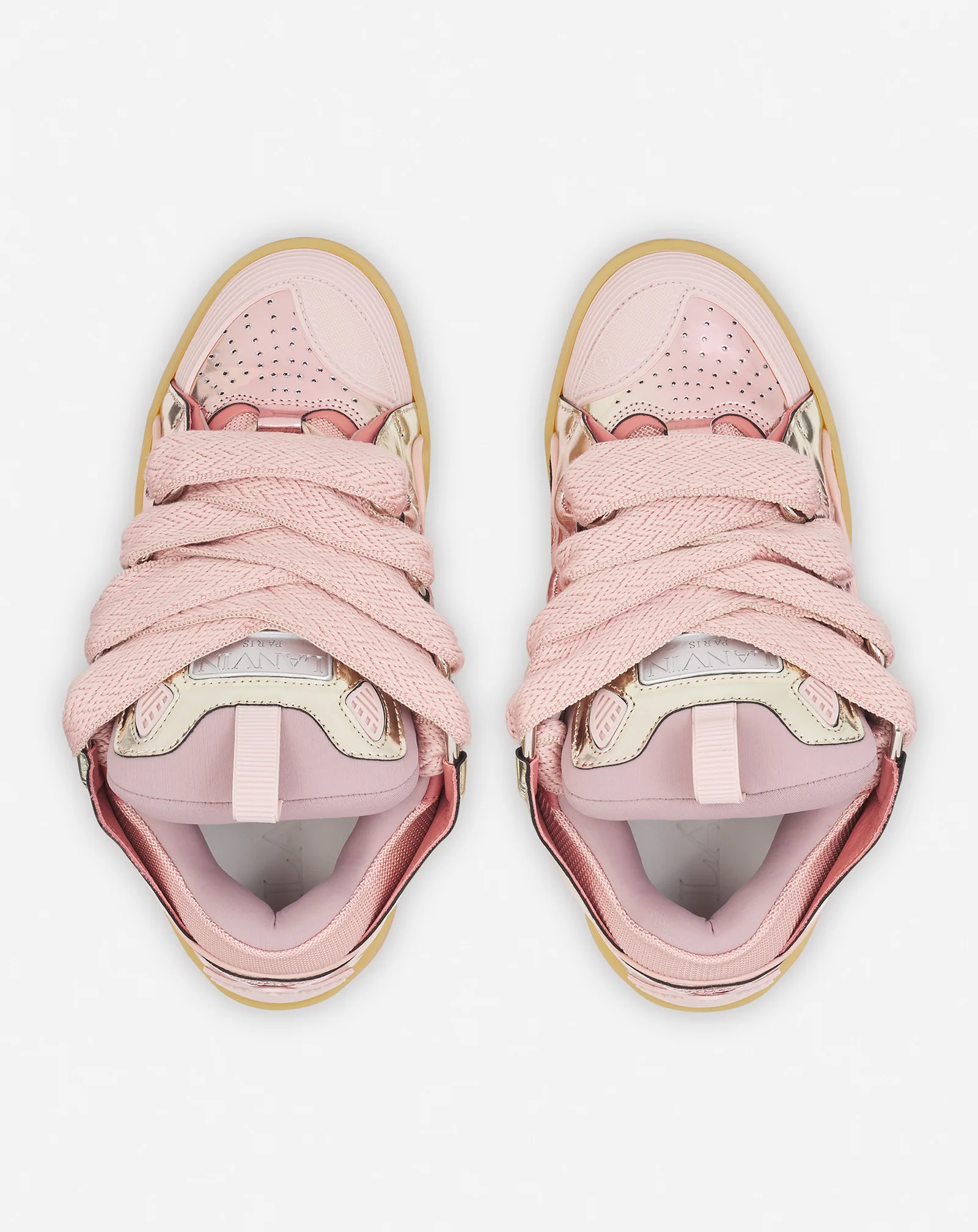 Curb sneakers in metallic leather