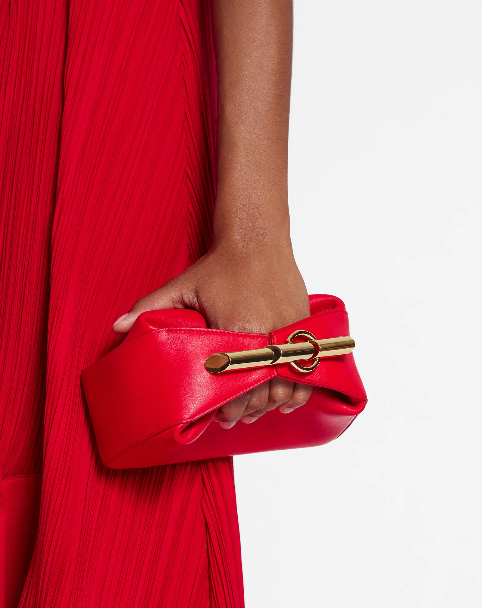 Haute séquence leather clutch bag