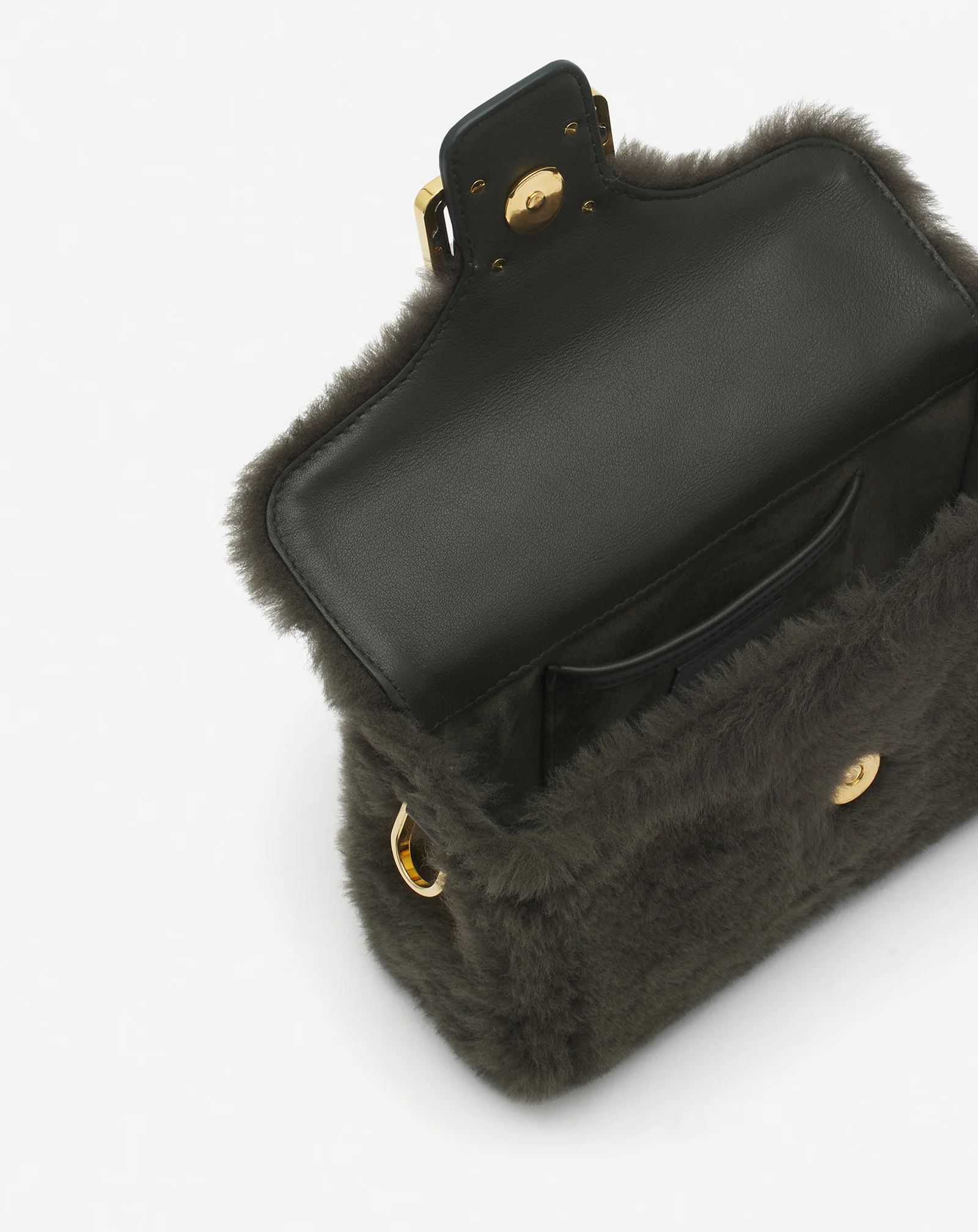 Shearling nano pencil cat bag