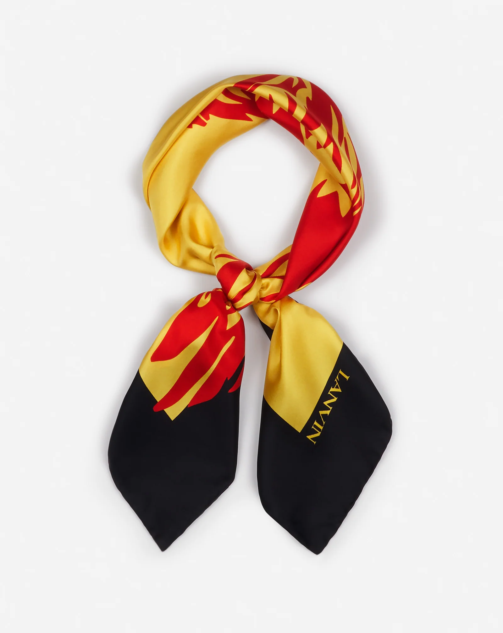 Lanvin x future printed silk eagle scarf